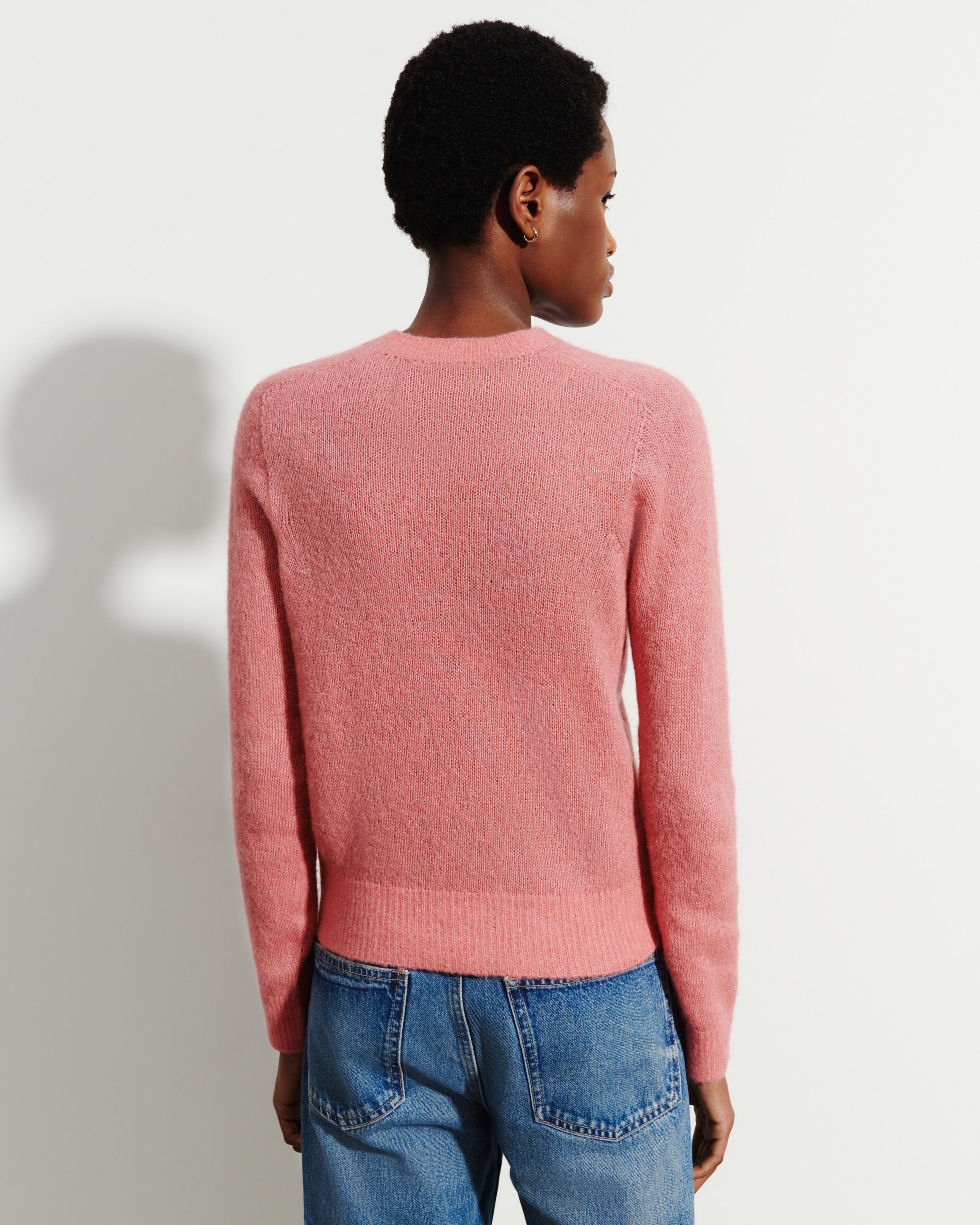 Col rond droit plume-ROSE MOCHI-40% : baby alpaga; 32% : soie; 28% : cachemire