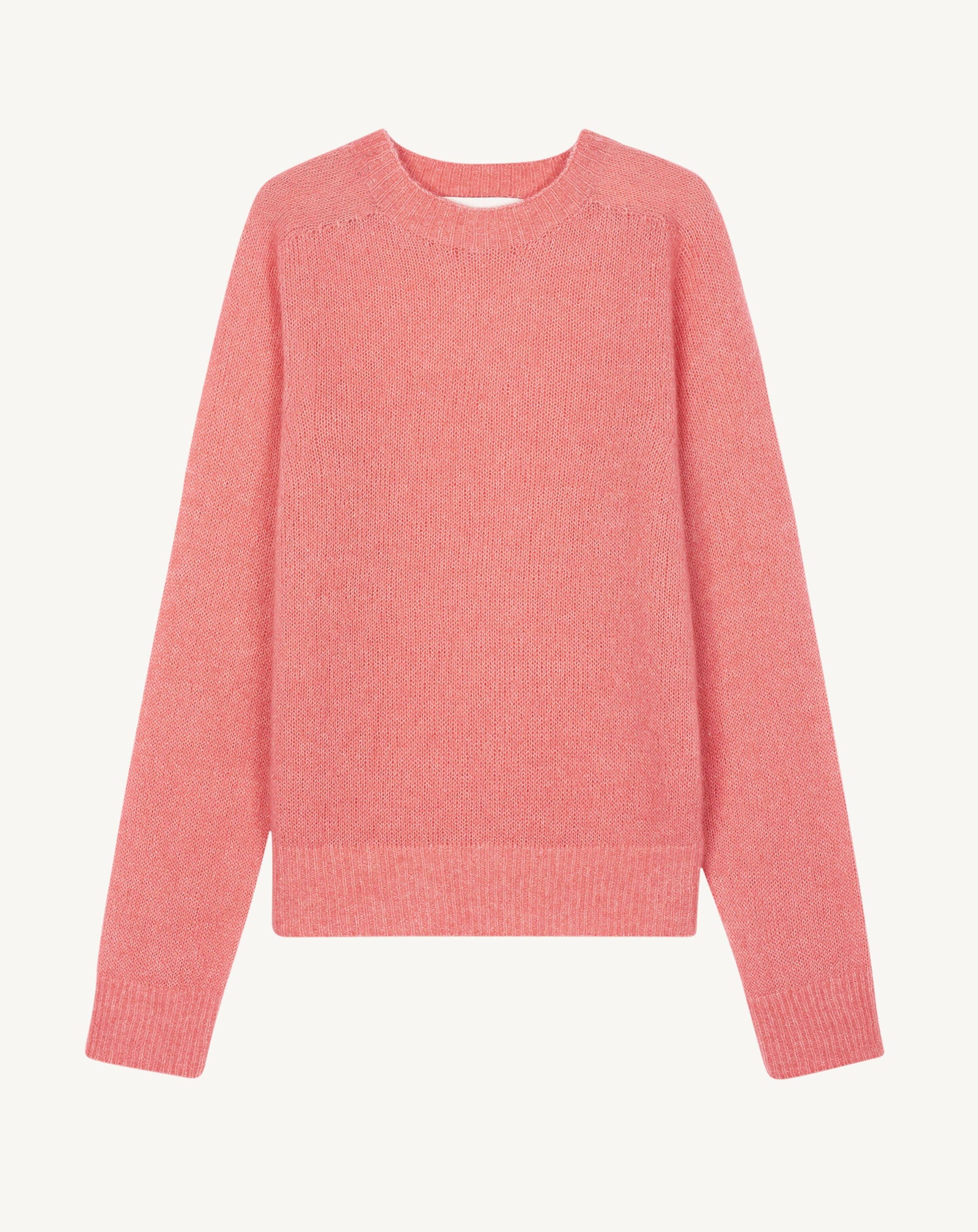Pull droit maille plume-ROSE MOCHI-40% : baby alpaga; 32% : soie; 28% : cachemire