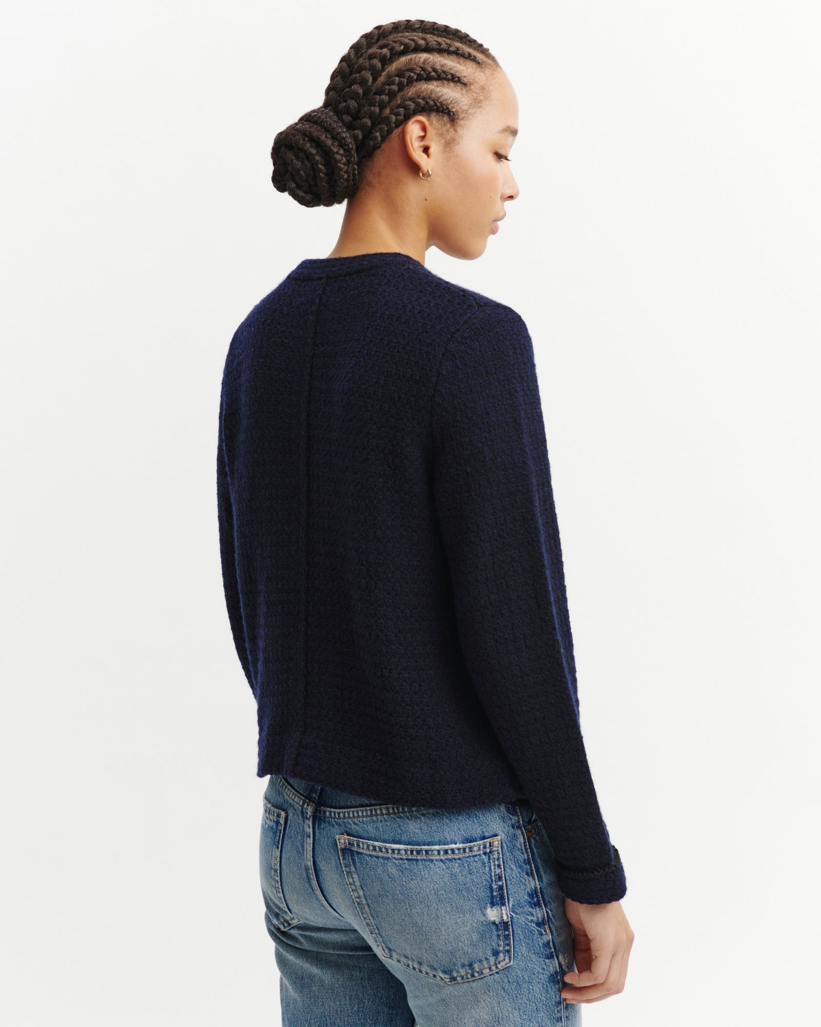 Veste en tweed-MARINE-52% coton 17% laine 31% cachemire