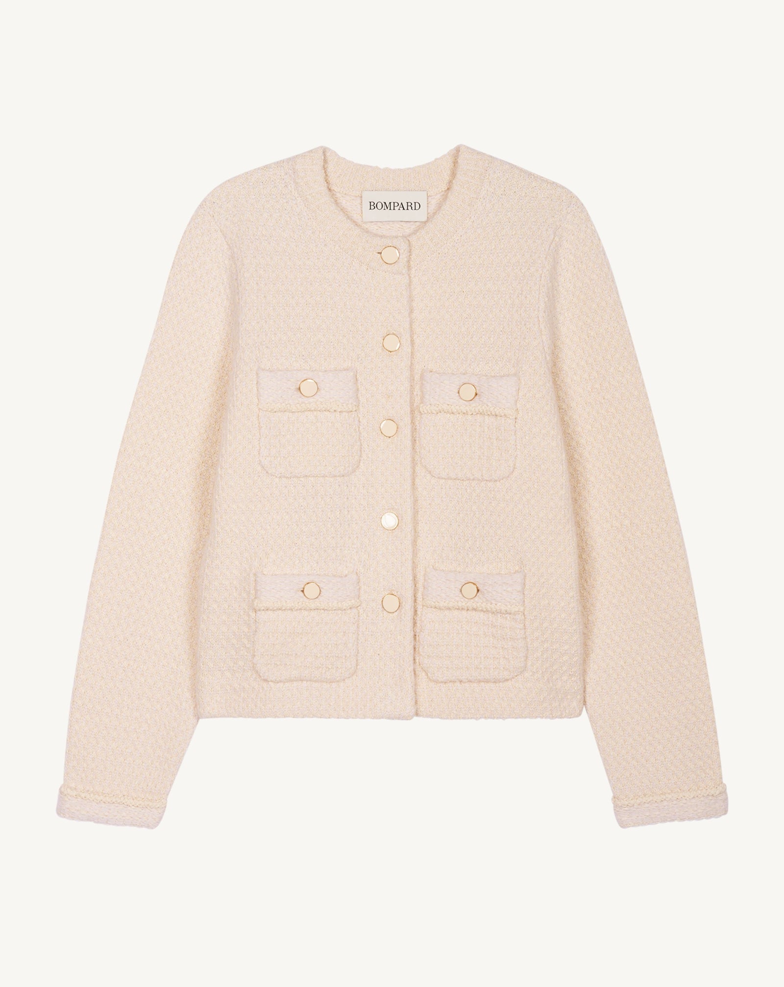 Veste en tweed-CREAM-52% coton 17% laine 31% cachemire