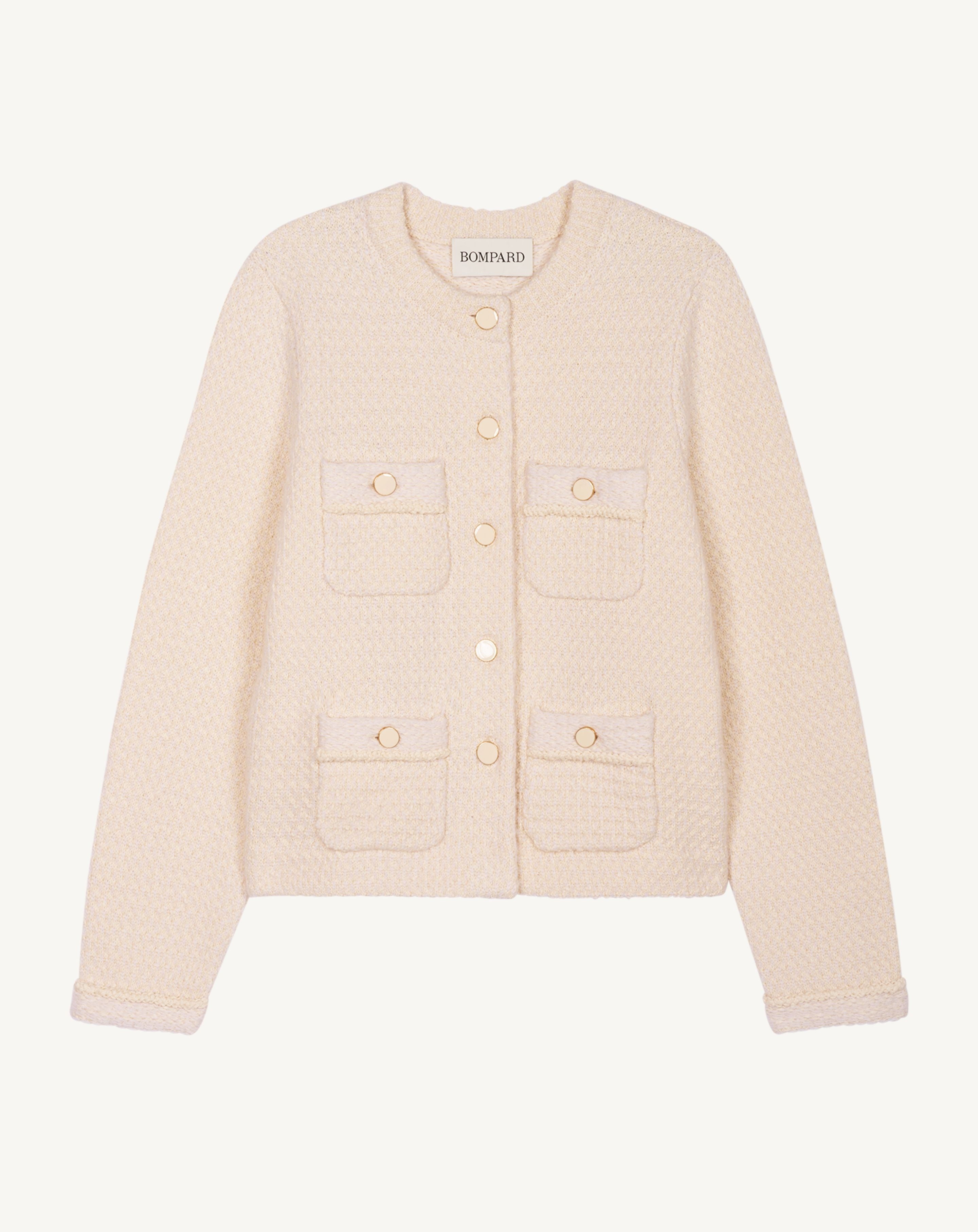 Veste en tweed-CREAM-52% coton 17% laine 31% cachemire
