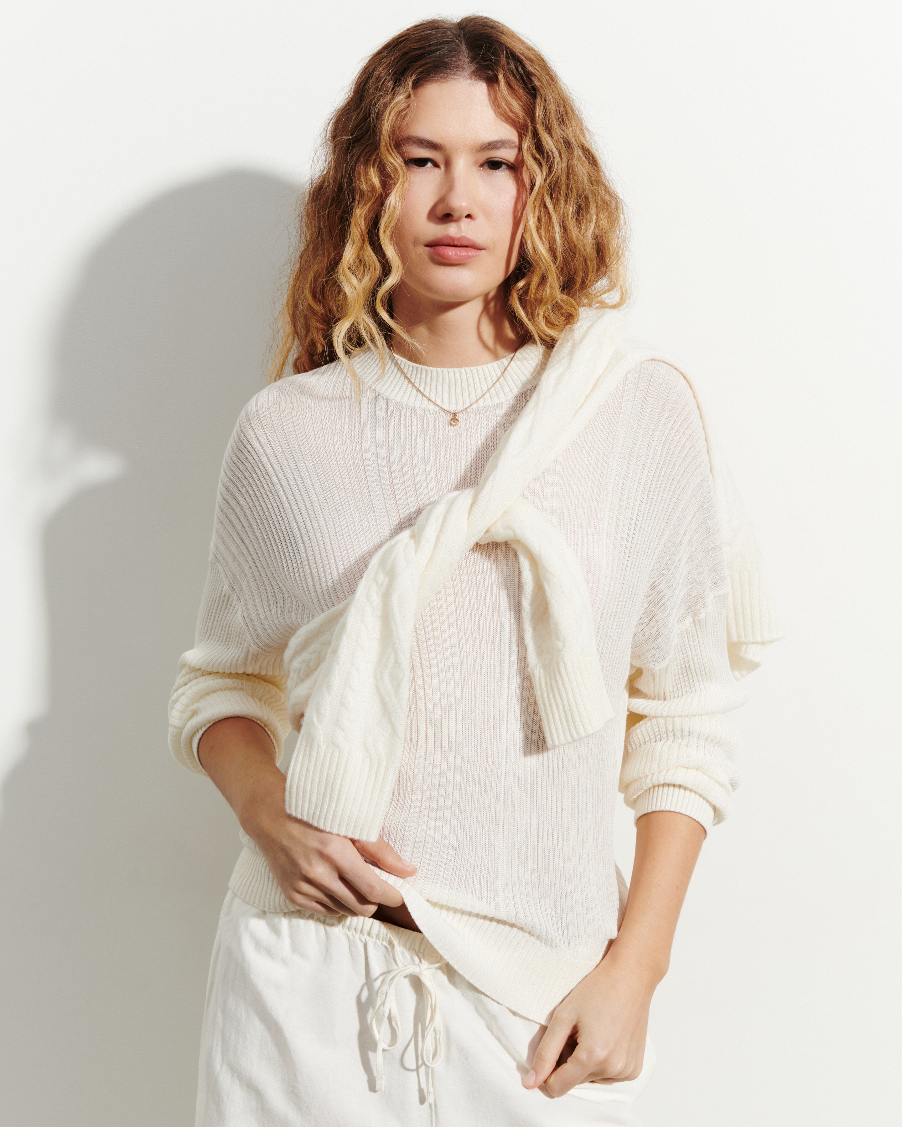 Col rond côtes transparentes-PANNA-50% soie 50% coton