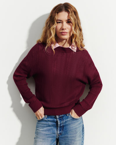 Col rond côtes transparentes-OXALIS-50% soie 50% coton