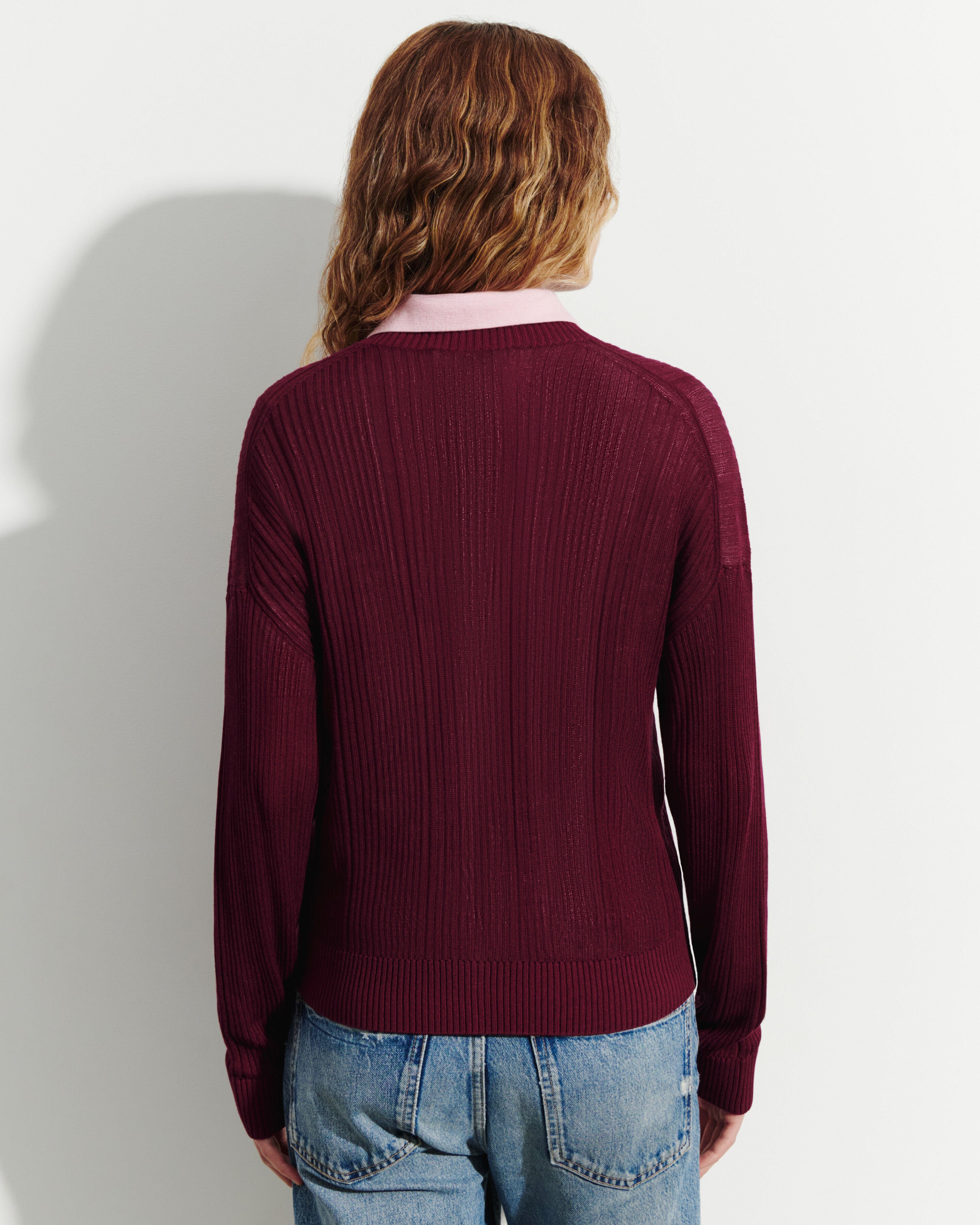 Col rond côtes transparentes-OXALIS-50% soie 50% coton