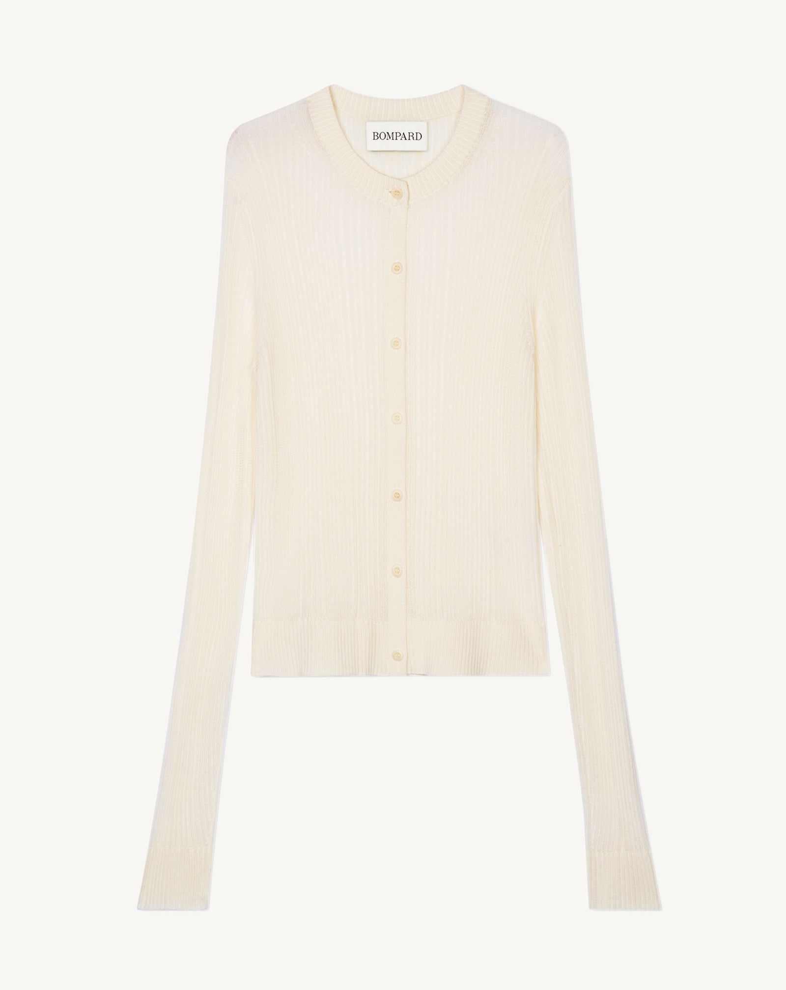 Cardigan côtes transparentes-PANNA-50% soie 50% coton