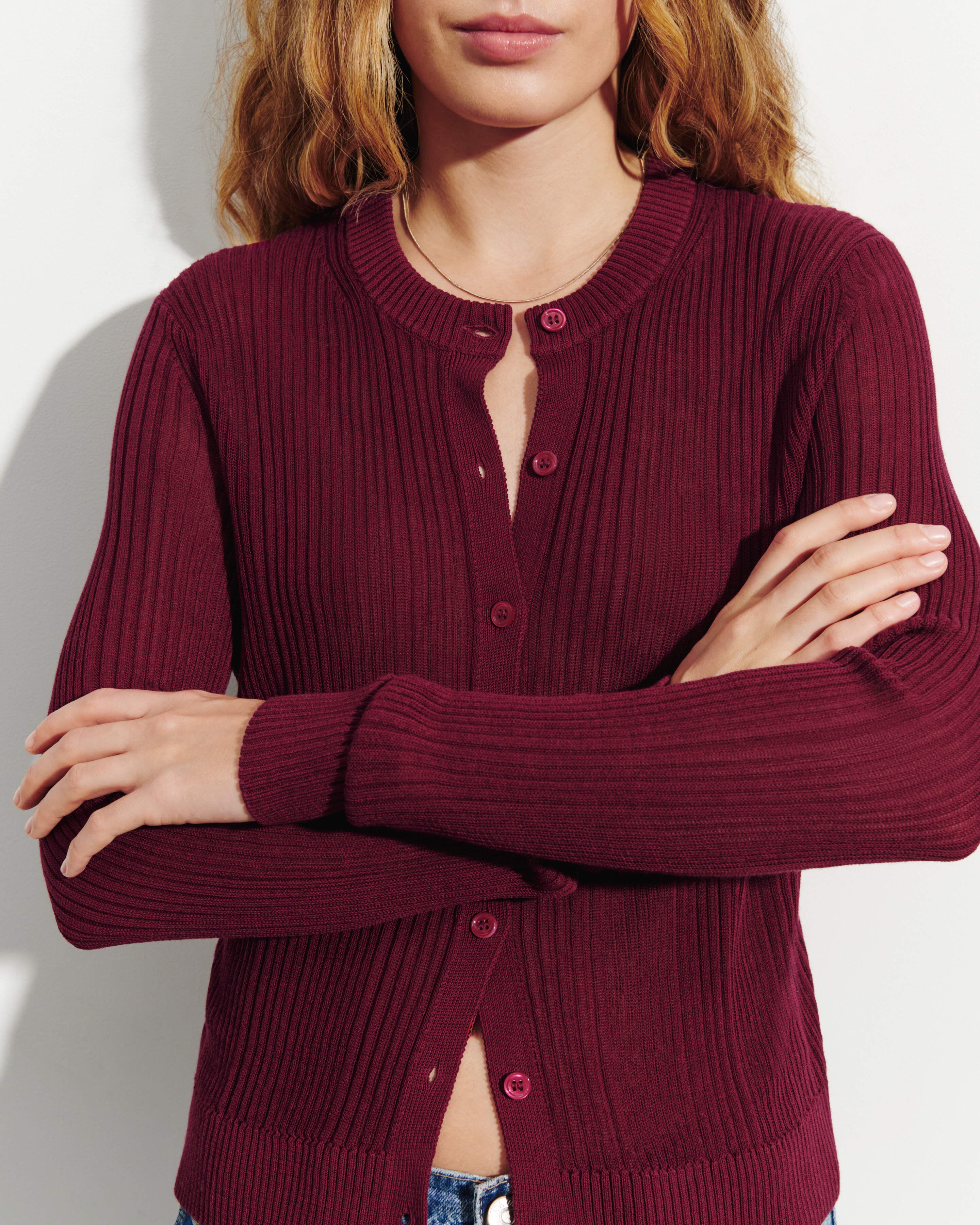 Cardigan côtes transparentes-OXALIS-50% soie 50% coton