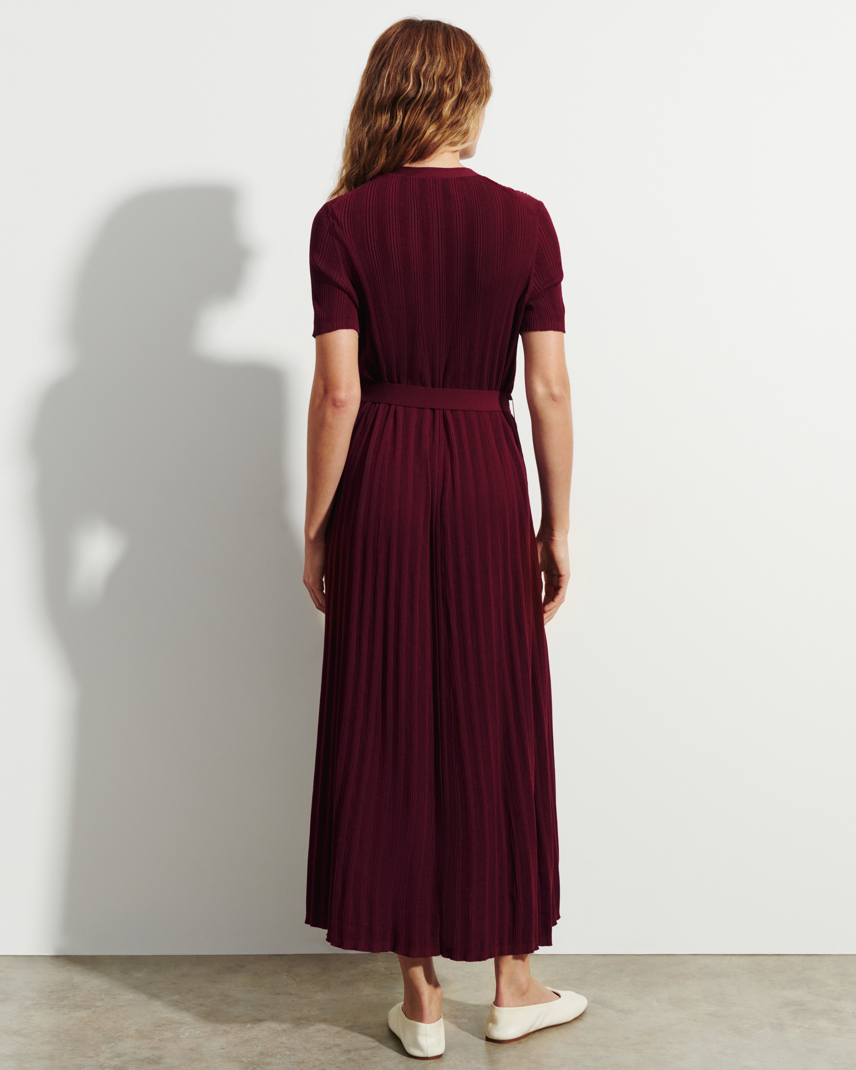 Robe ceinturée à côtes-OXALIS-100% coton
