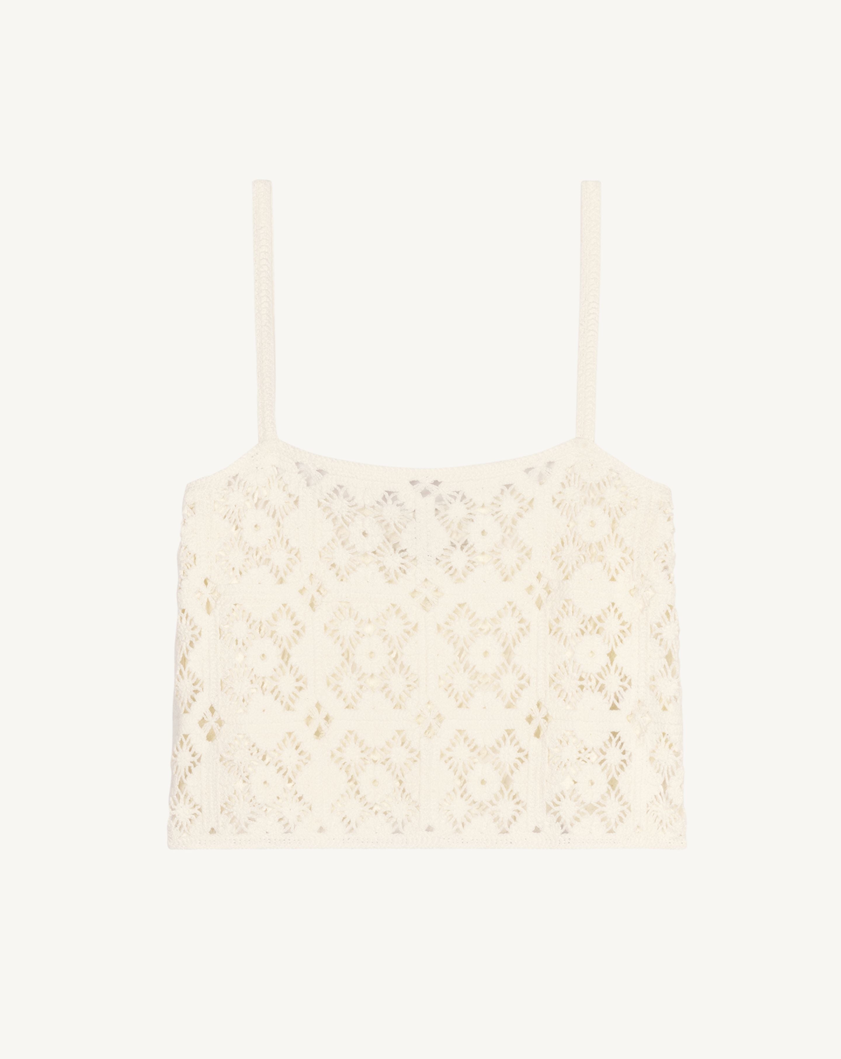 Top à bretelles guipure-NATUREL-100% coton