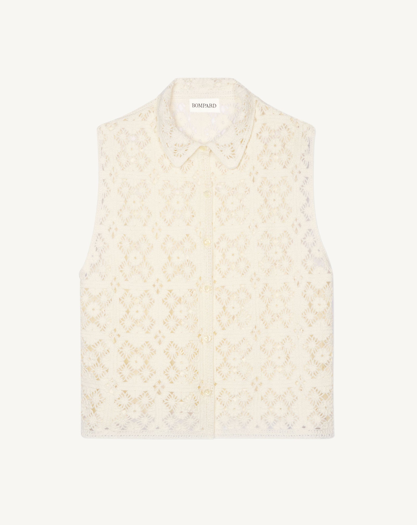 Chemise sans manches guipure-NATUREL-100% coton