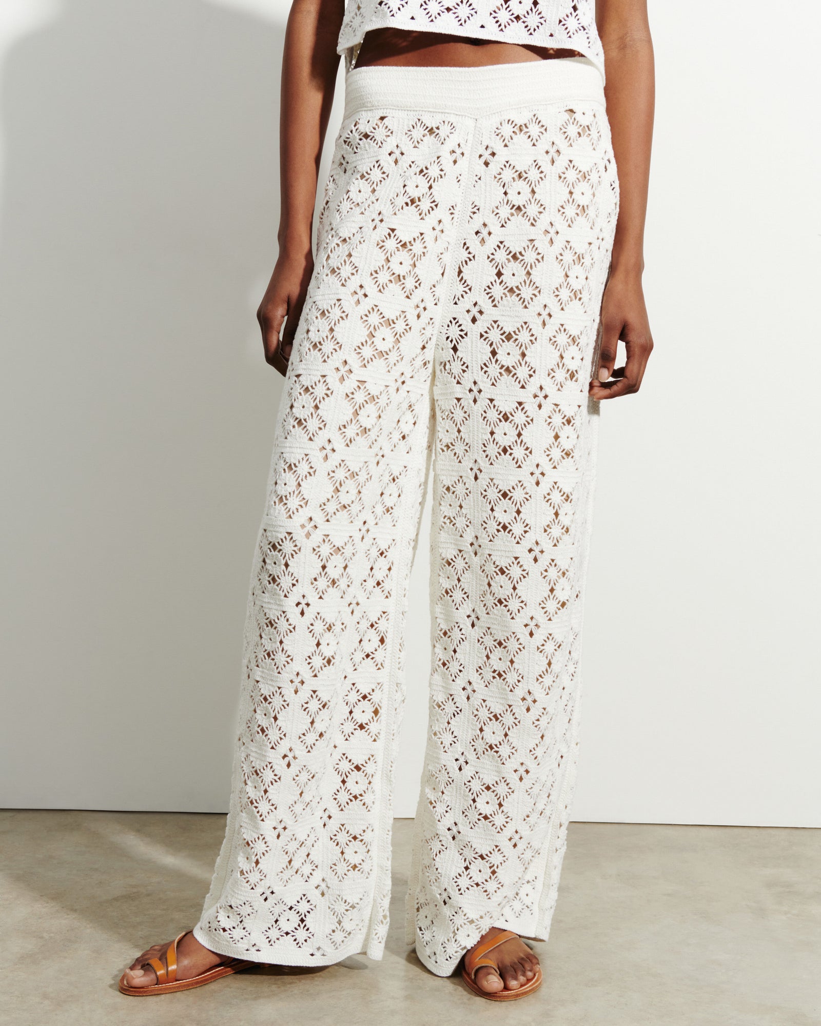 Pantalon guipure-NATUREL-100% coton
