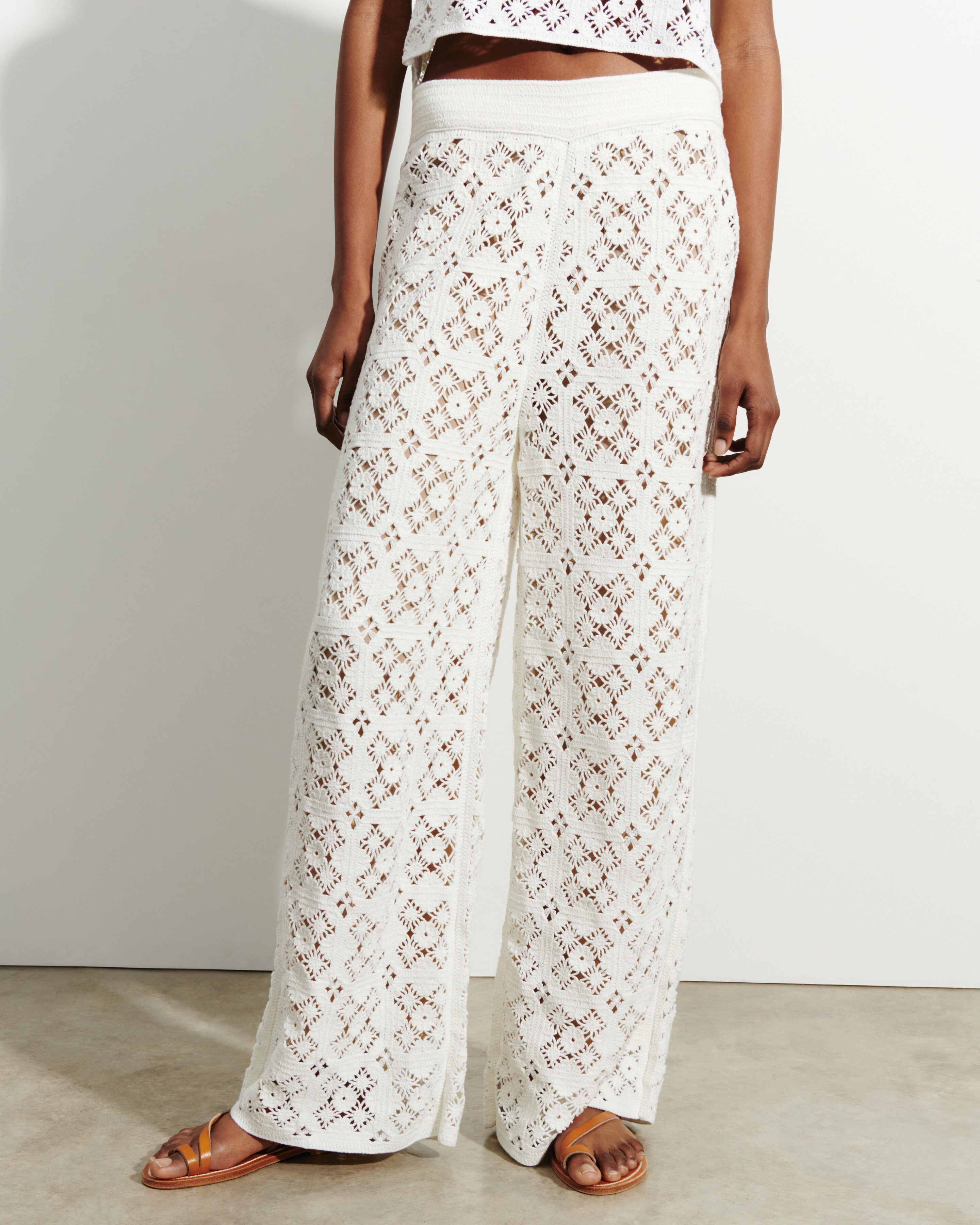 Pantalon guipure-NATUREL-100% coton