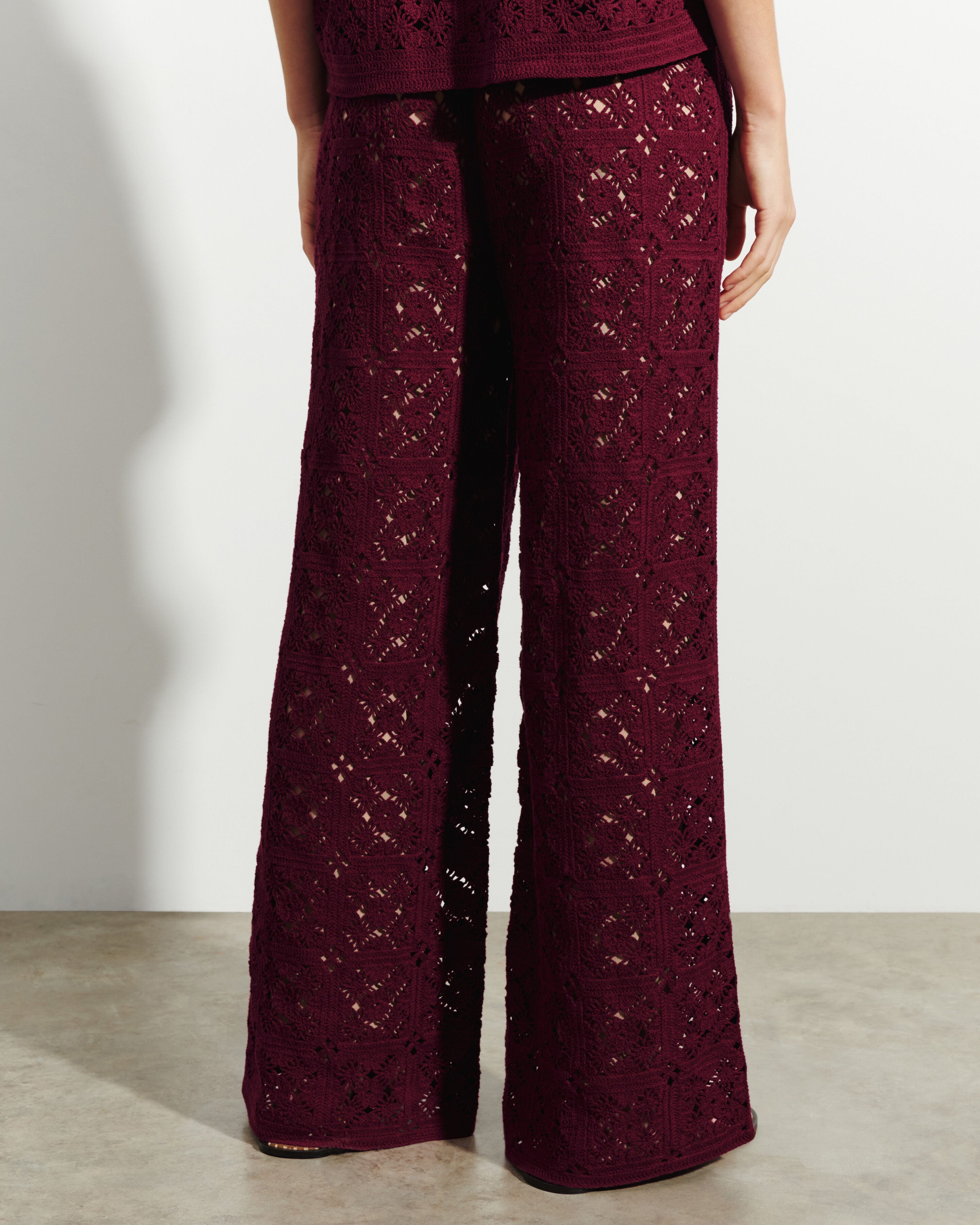 Pantalon guipure-OXALIS-100% coton