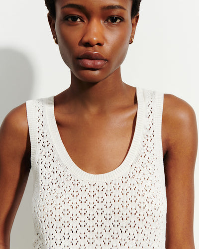 Débardeur pointelle-NATUREL-55% soie 45% coton bio