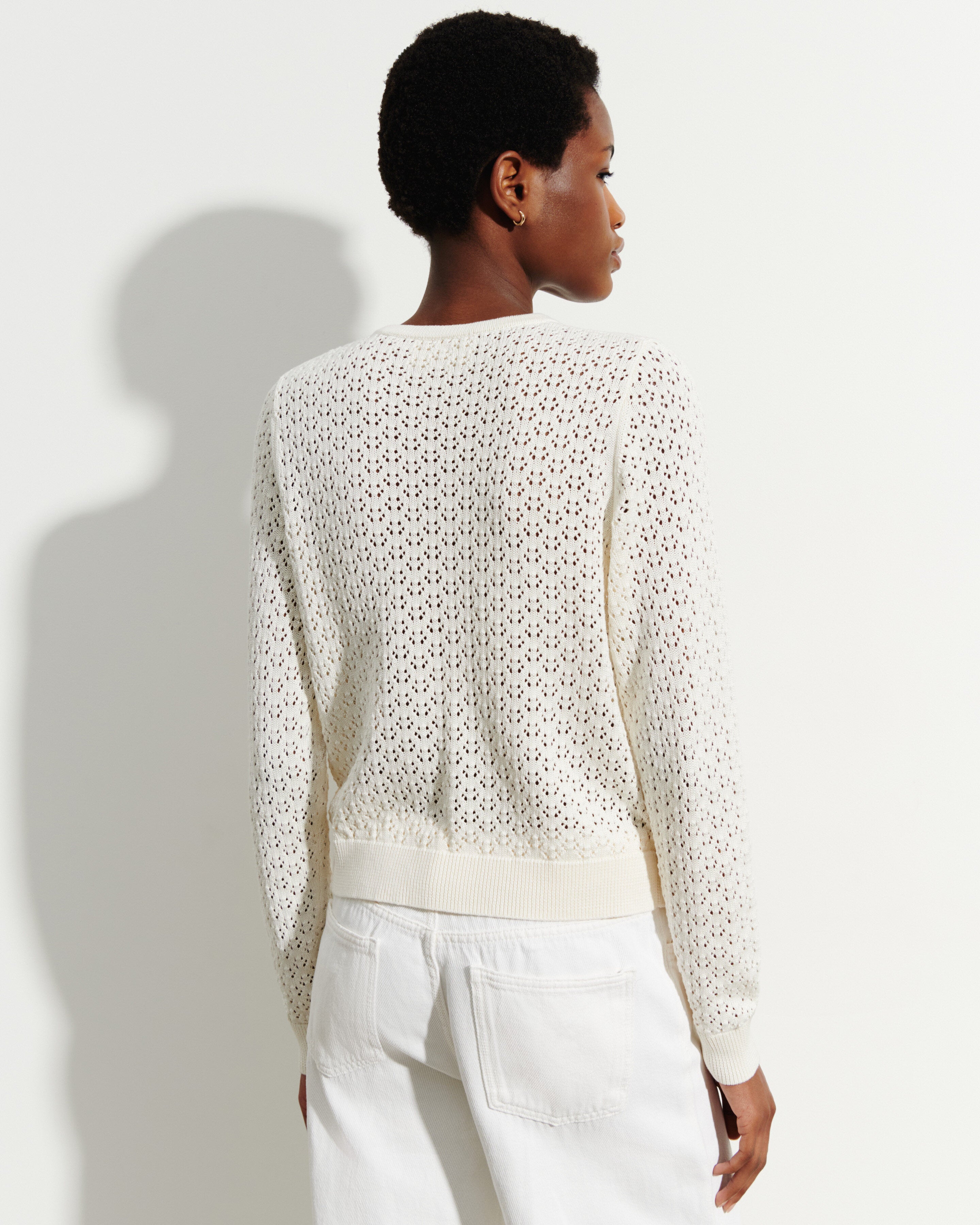 Cardigan pointelle-NATUREL-55% soie 45% coton bio