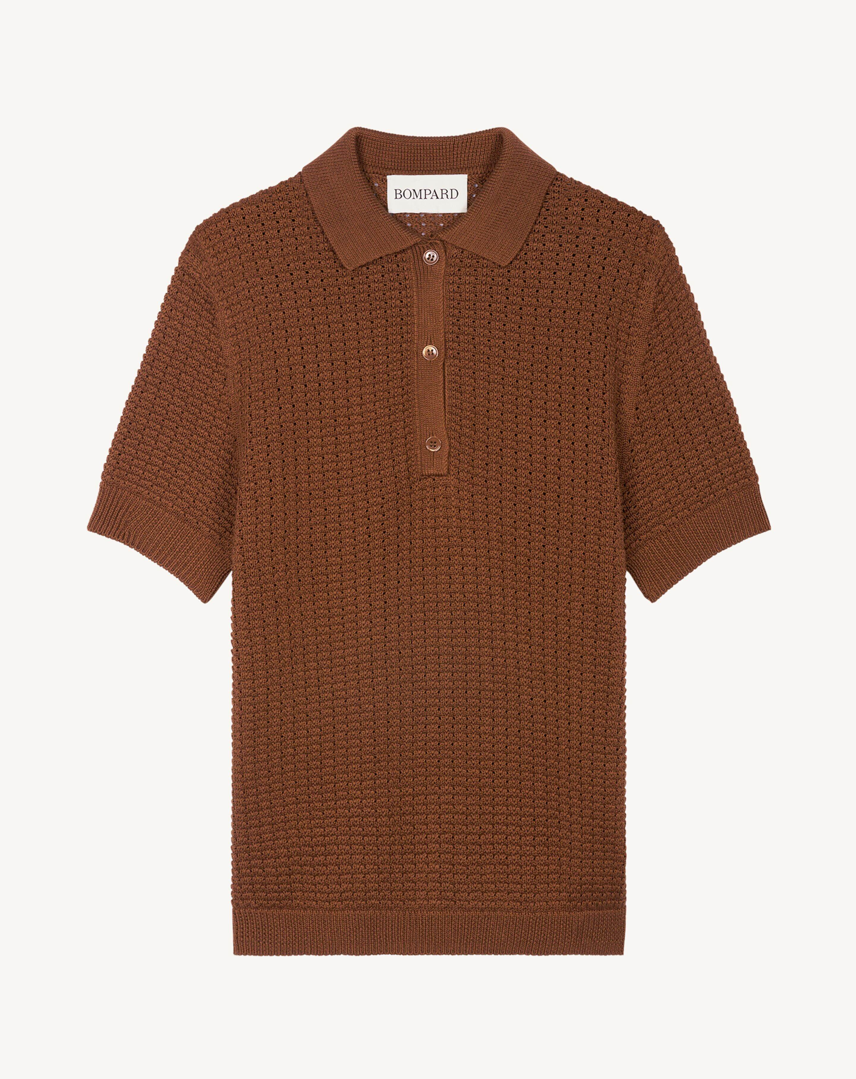 Polo gaufré-HENNE-55% soie 45% coton bio