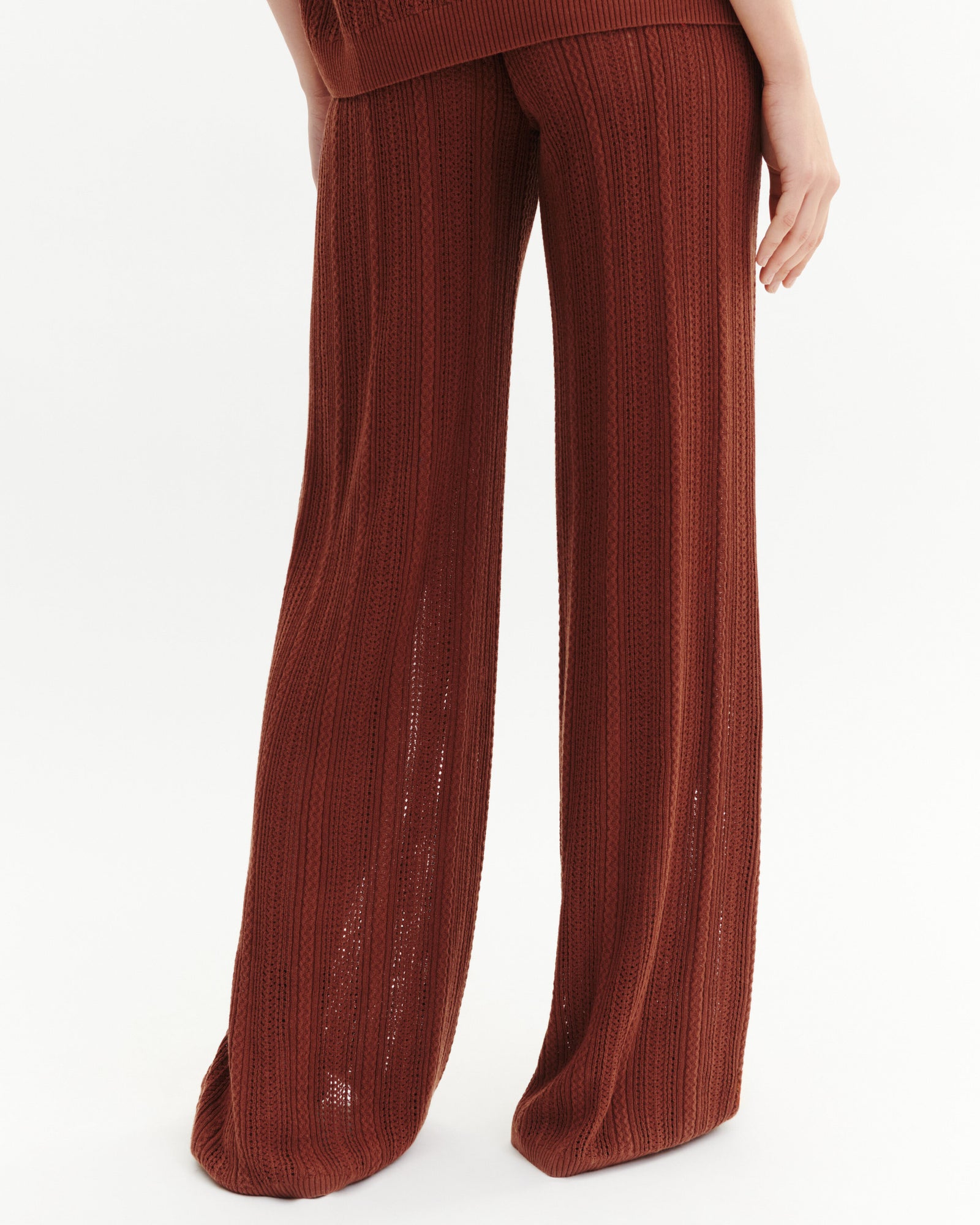 Pantalon pointelle-HENNE-85% soie 15% cachemire
