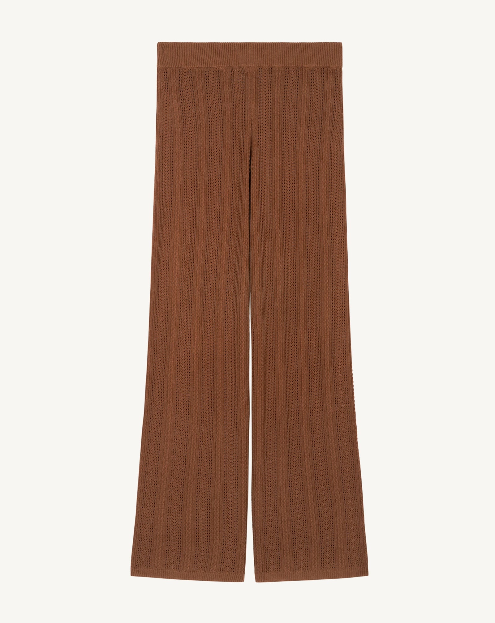 Pantalon pointelle-HENNE-85% soie 15% cachemire