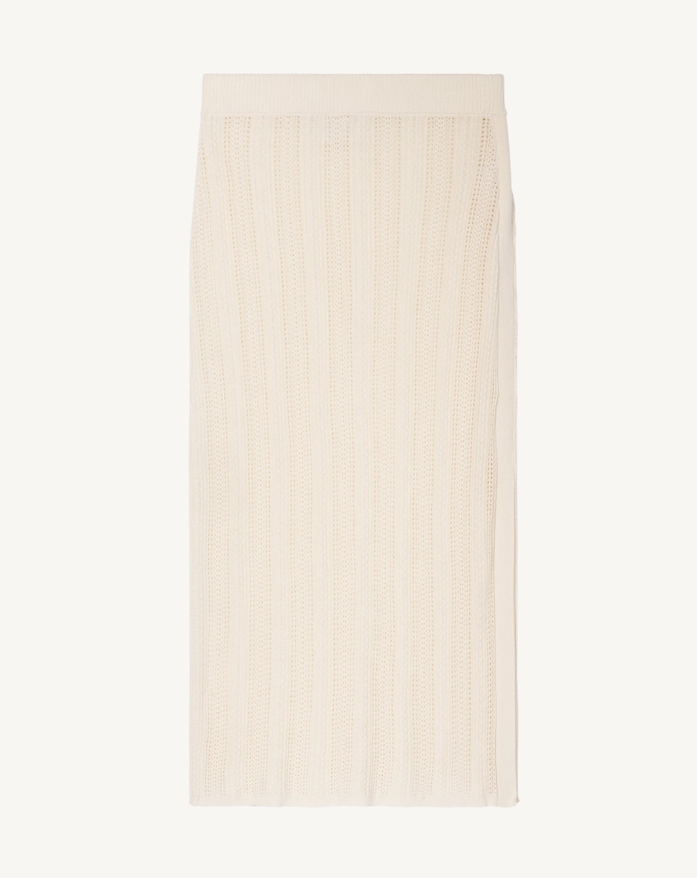 Jupe droite pointelle-NATUREL-85% soie 15% cachemire