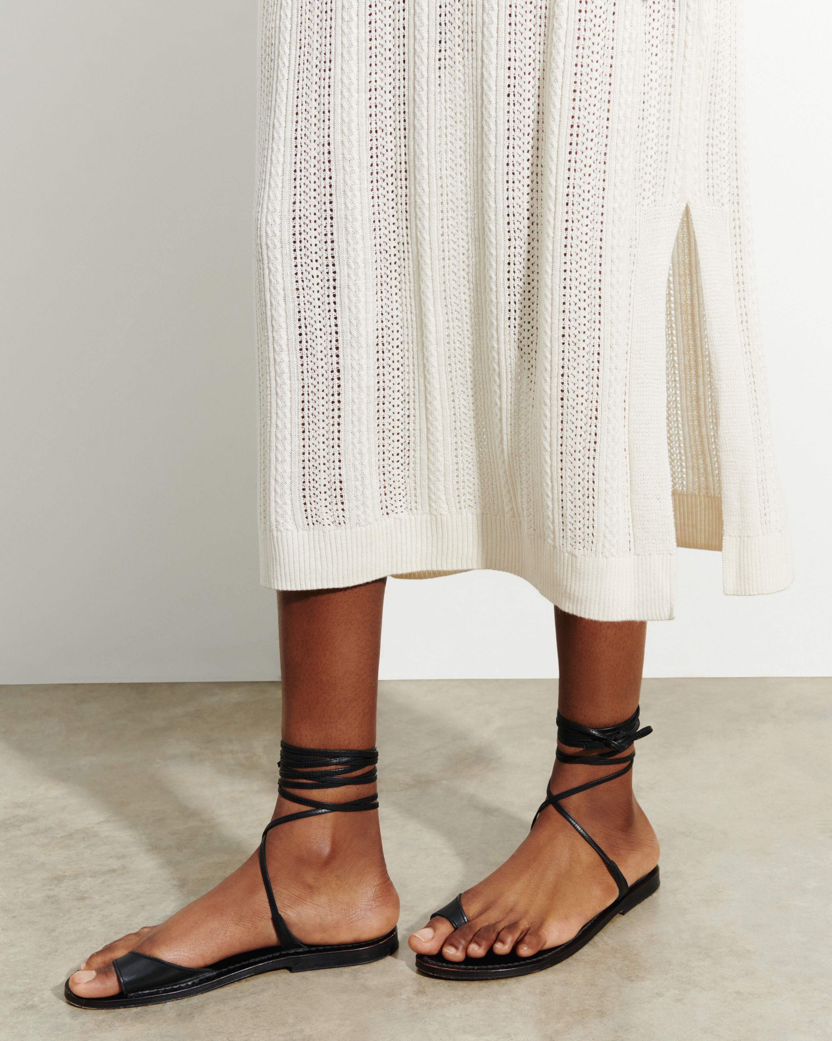 Robe longue droite pointelle-NATUREL-85% soie 15% cachemire doublure 90% soie 10% elasthanne