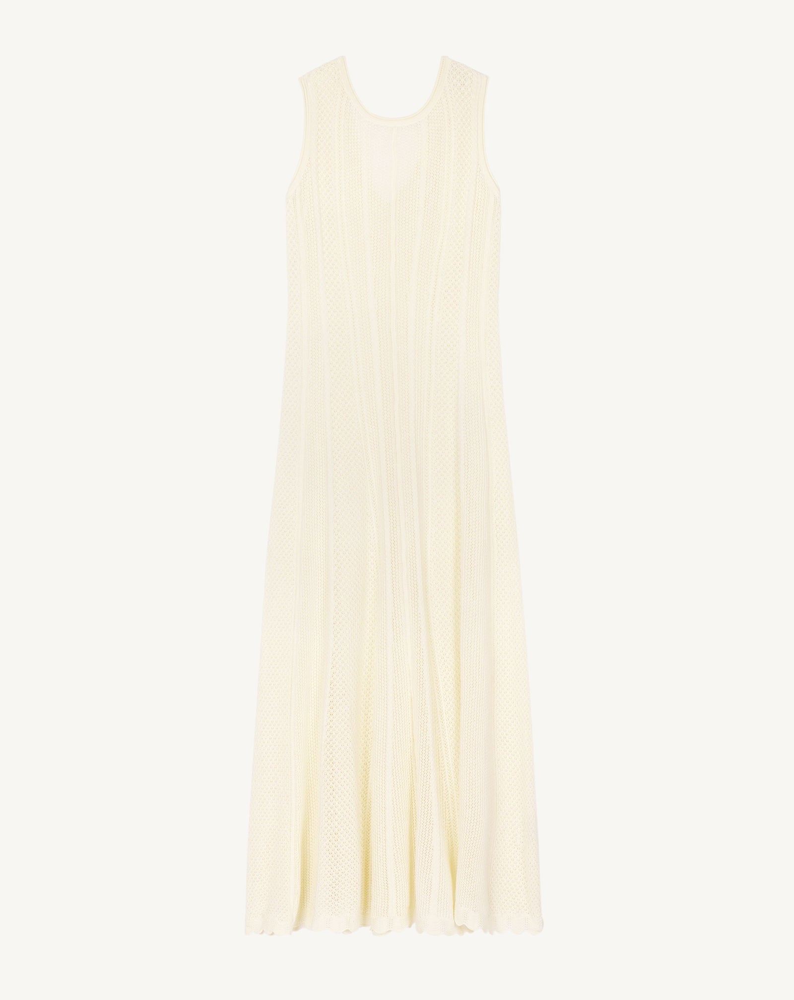 Robe longue pointelle-NATUREL-85% soie 15% cachemire doublure 90% soie 10% elasthanne