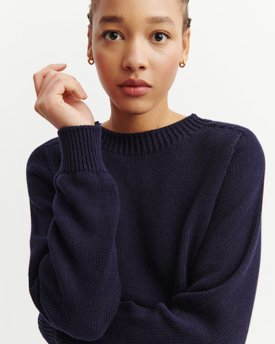 Col rond sans coutures-MARINE-80% coton 20% cachemire