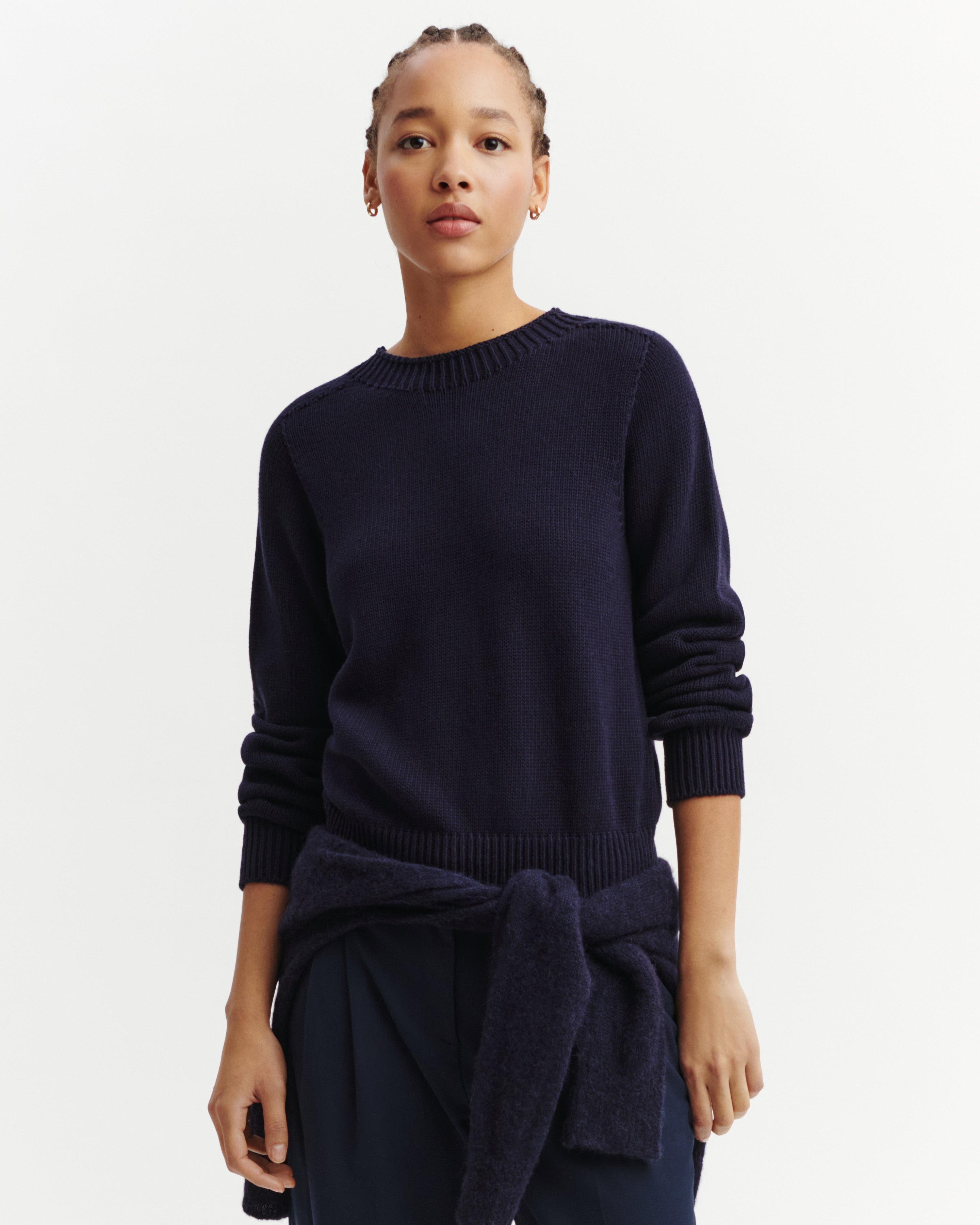 Col rond sans coutures-MARINE-80% coton 20% cachemire