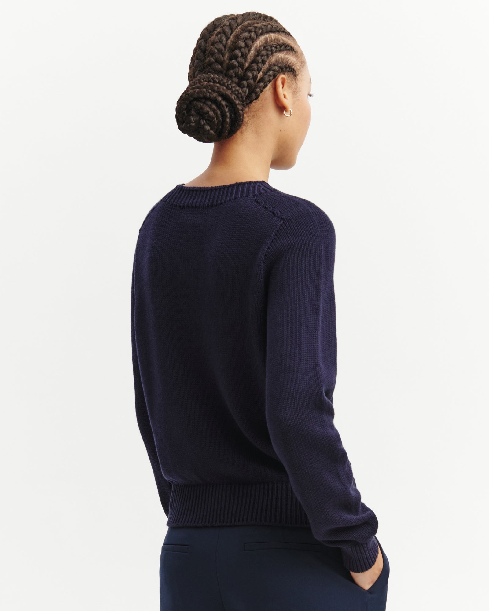 Col rond sans coutures-MARINE-80% coton 20% cachemire