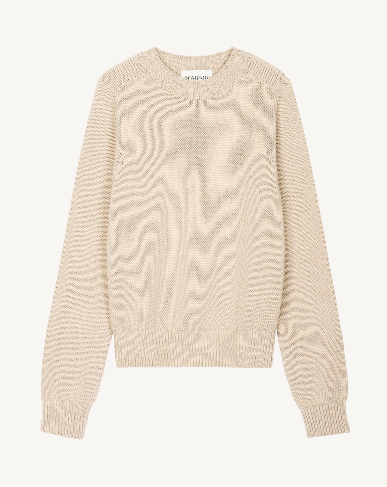 Col rond sans coutures-TOURTERELLE UNI-80% coton 20% cachemire