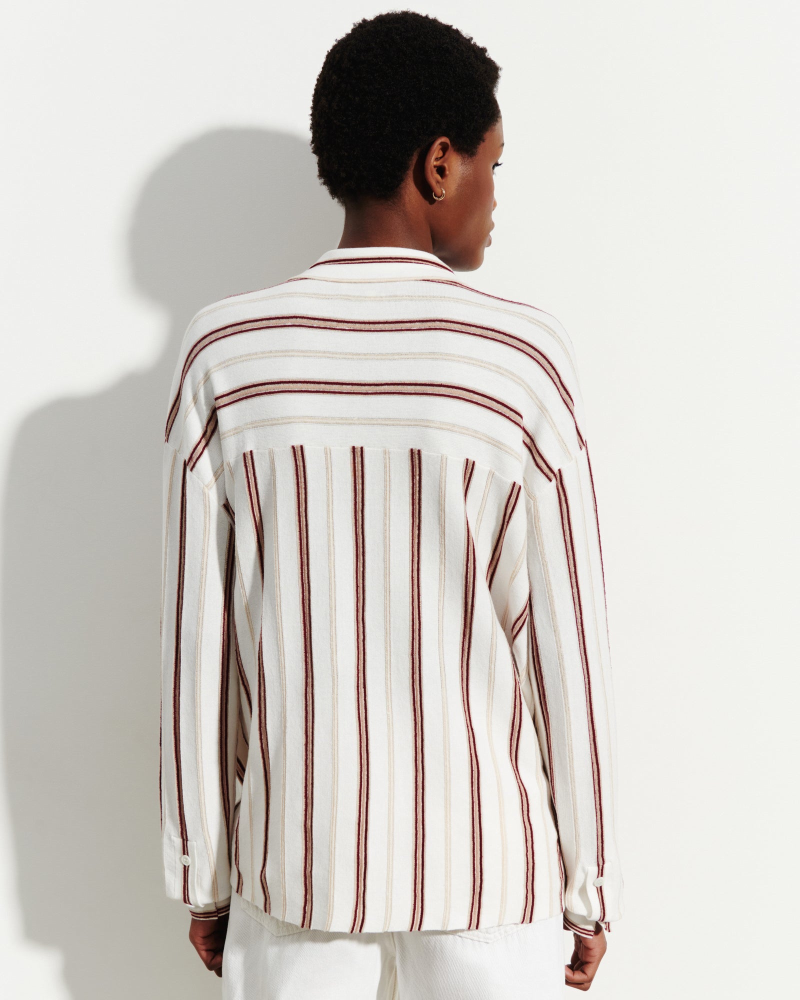 Chemise à rayures-NATUREL-86% coton 9% soie 5% lin