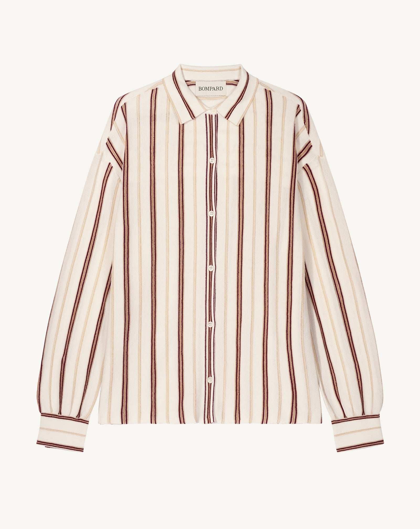 Chemise à rayures-NATUREL-86% coton 9% soie 5% lin