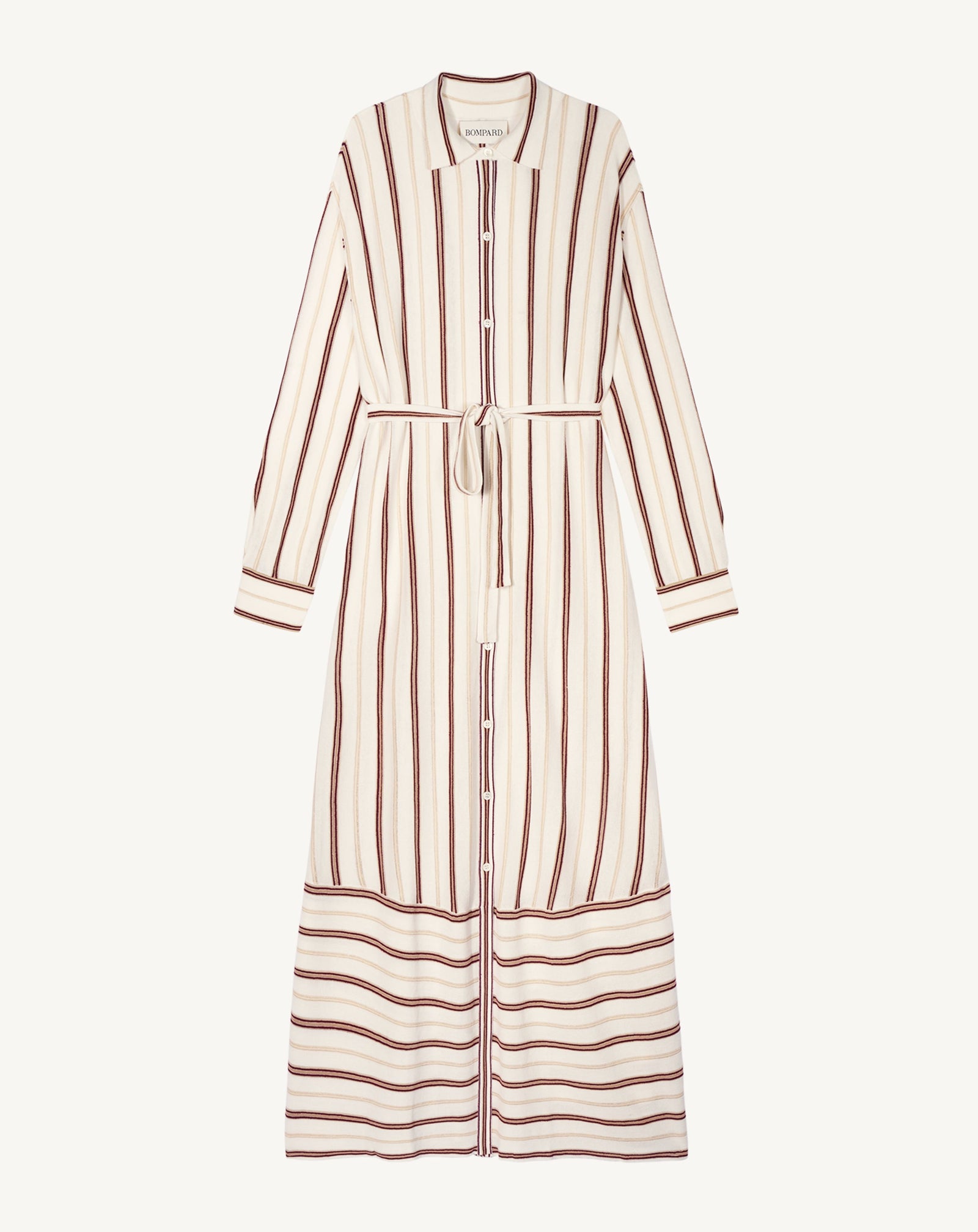 Robe à rayures-NATUREL-89% coton 6% soie 5% lin