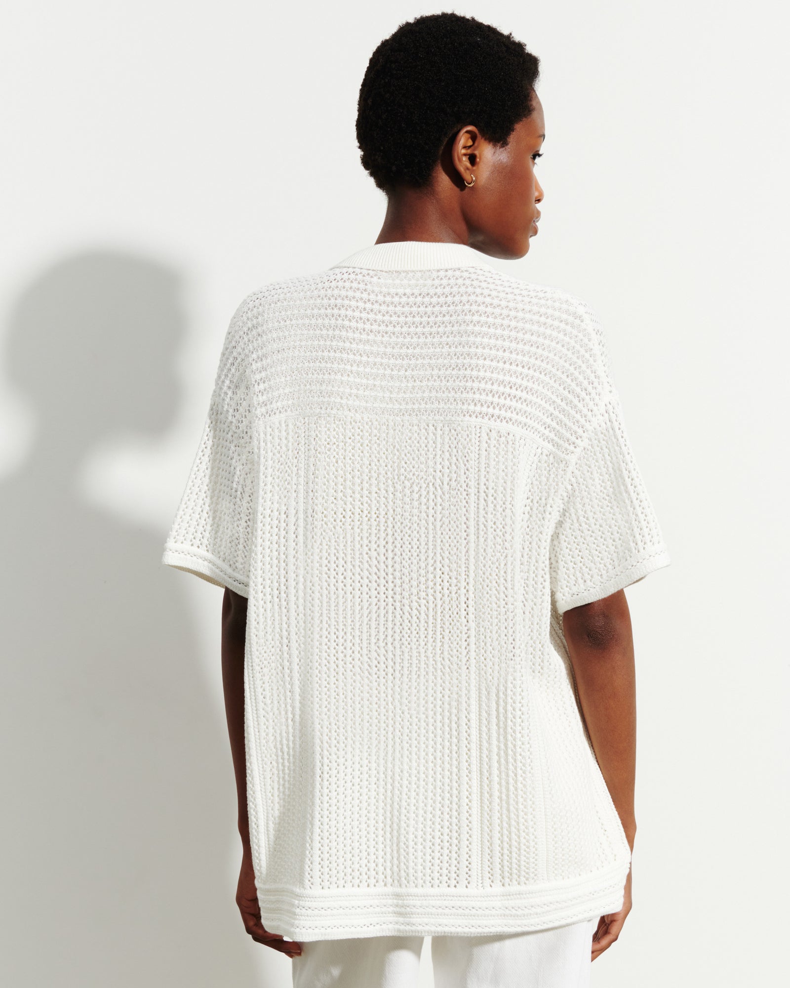 Chemise manches courtes pointelle-NATUREL-100% coton