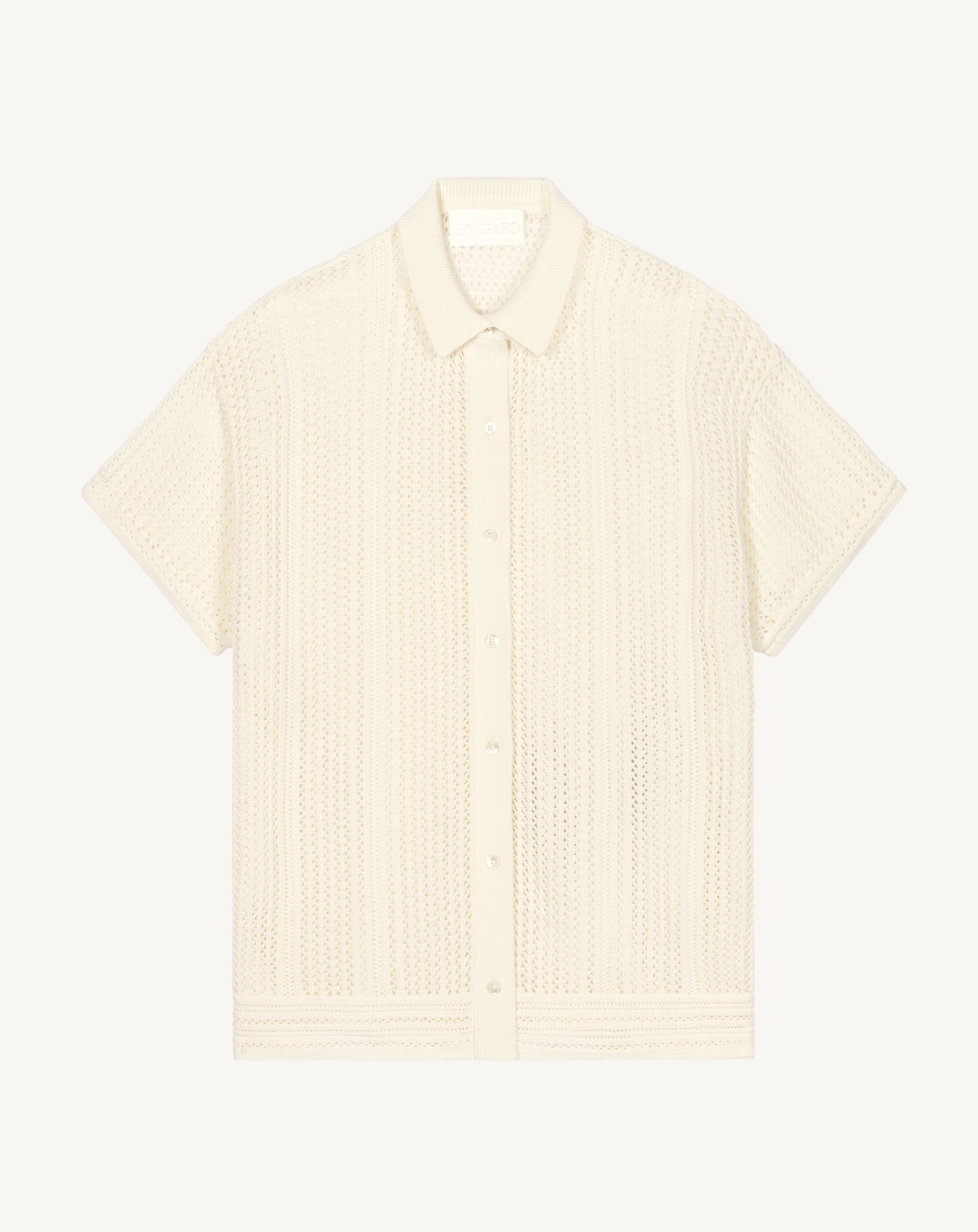 Chemise manches courtes pointelle-NATUREL-100% coton