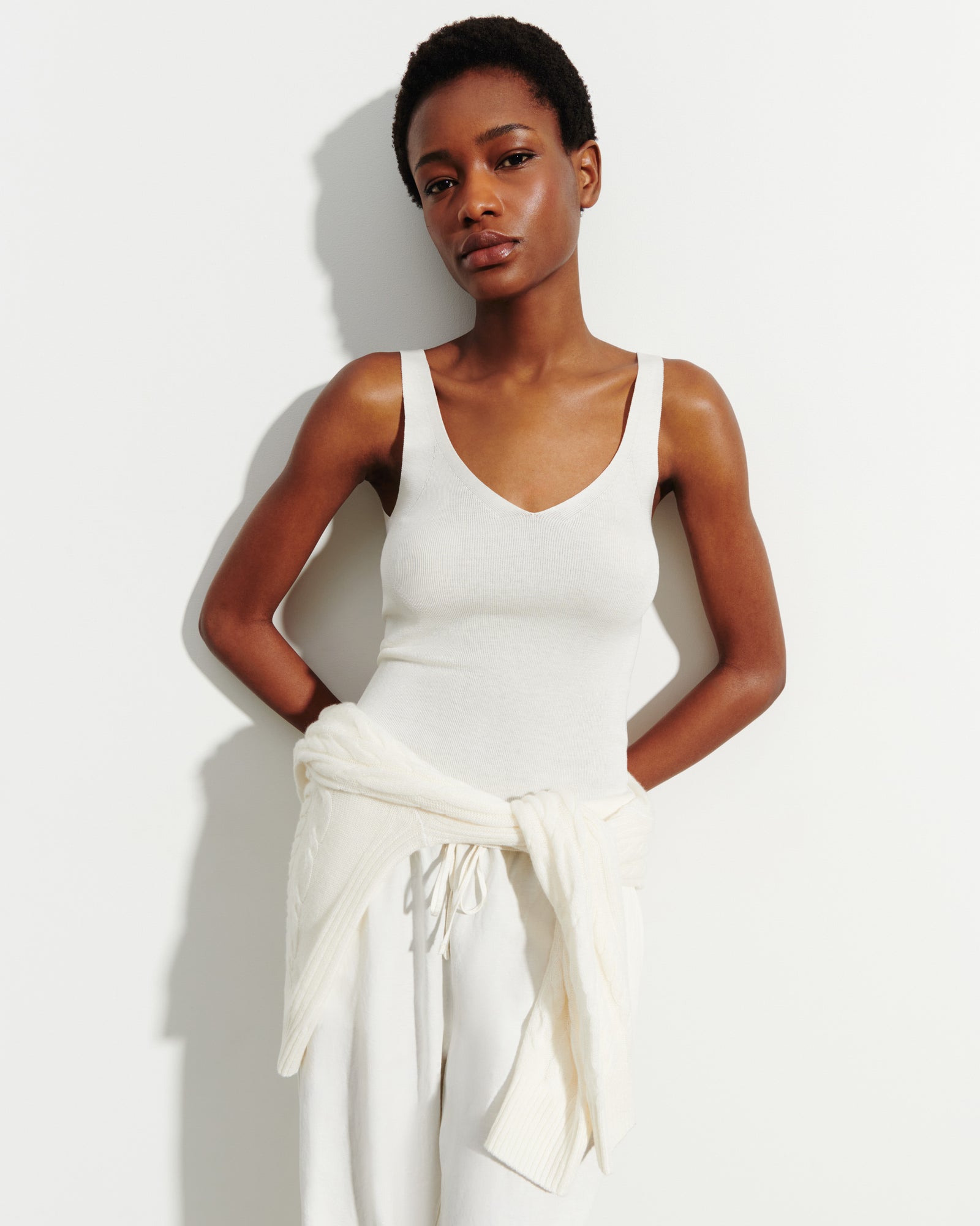 Débardeur sans coutures-NATUREL-60% soie 40% coton