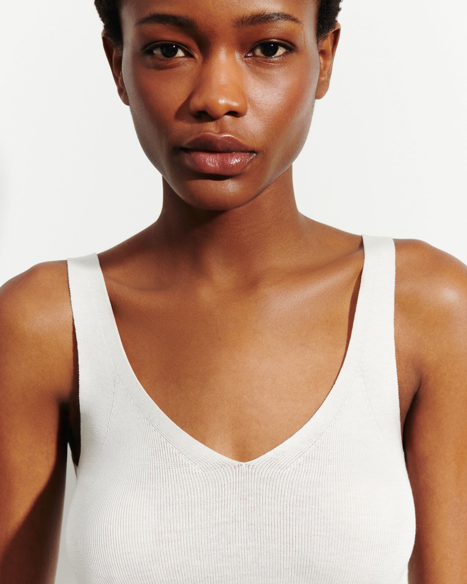 Débardeur sans coutures-NATUREL-60% soie 40% coton