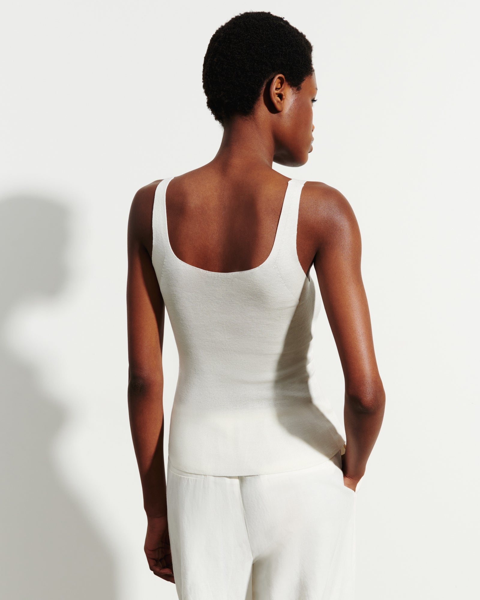 Débardeur sans coutures-NATUREL-60% soie 40% coton