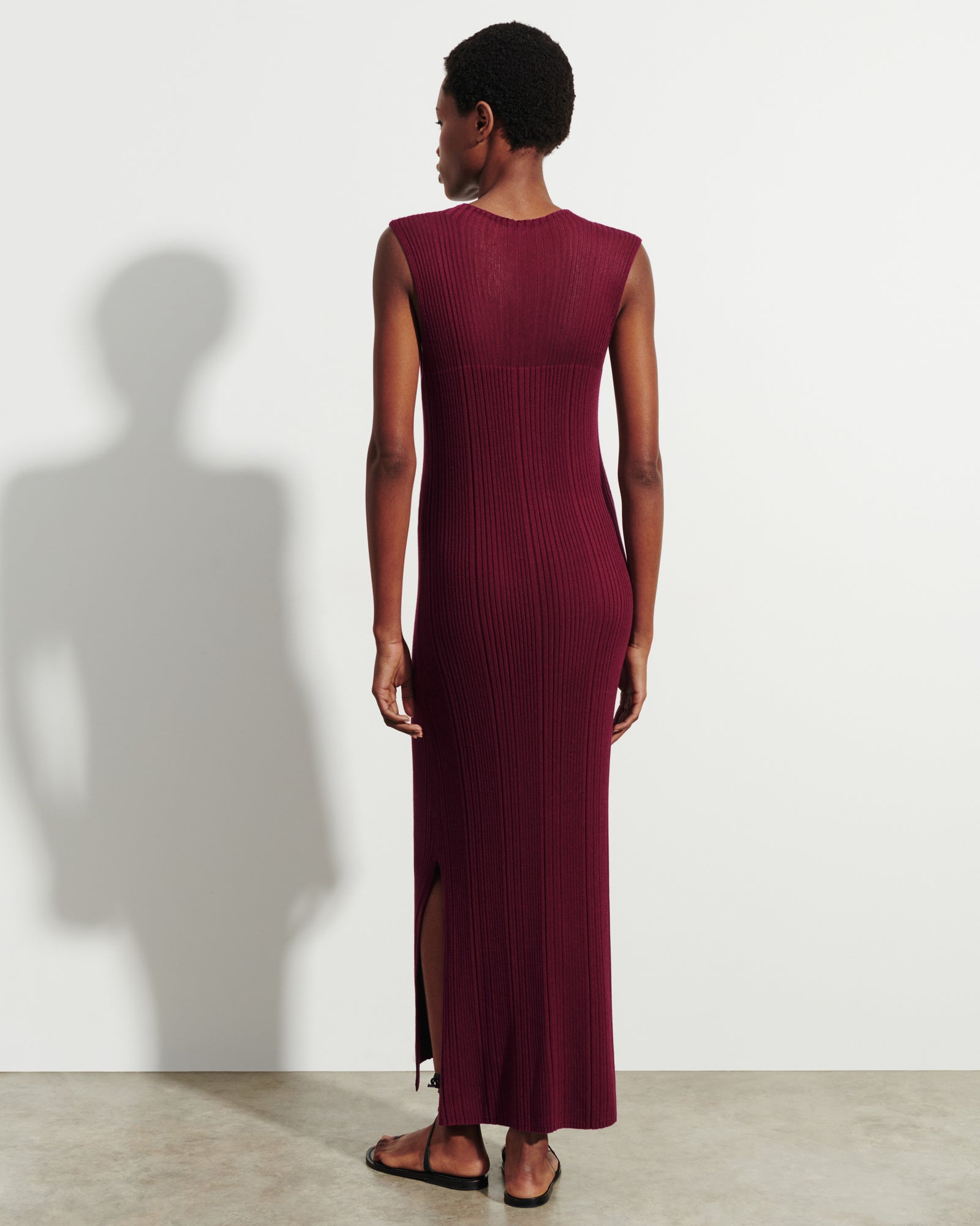 Robe à côtes transparentes-OXALIS-50% soie 50% coton