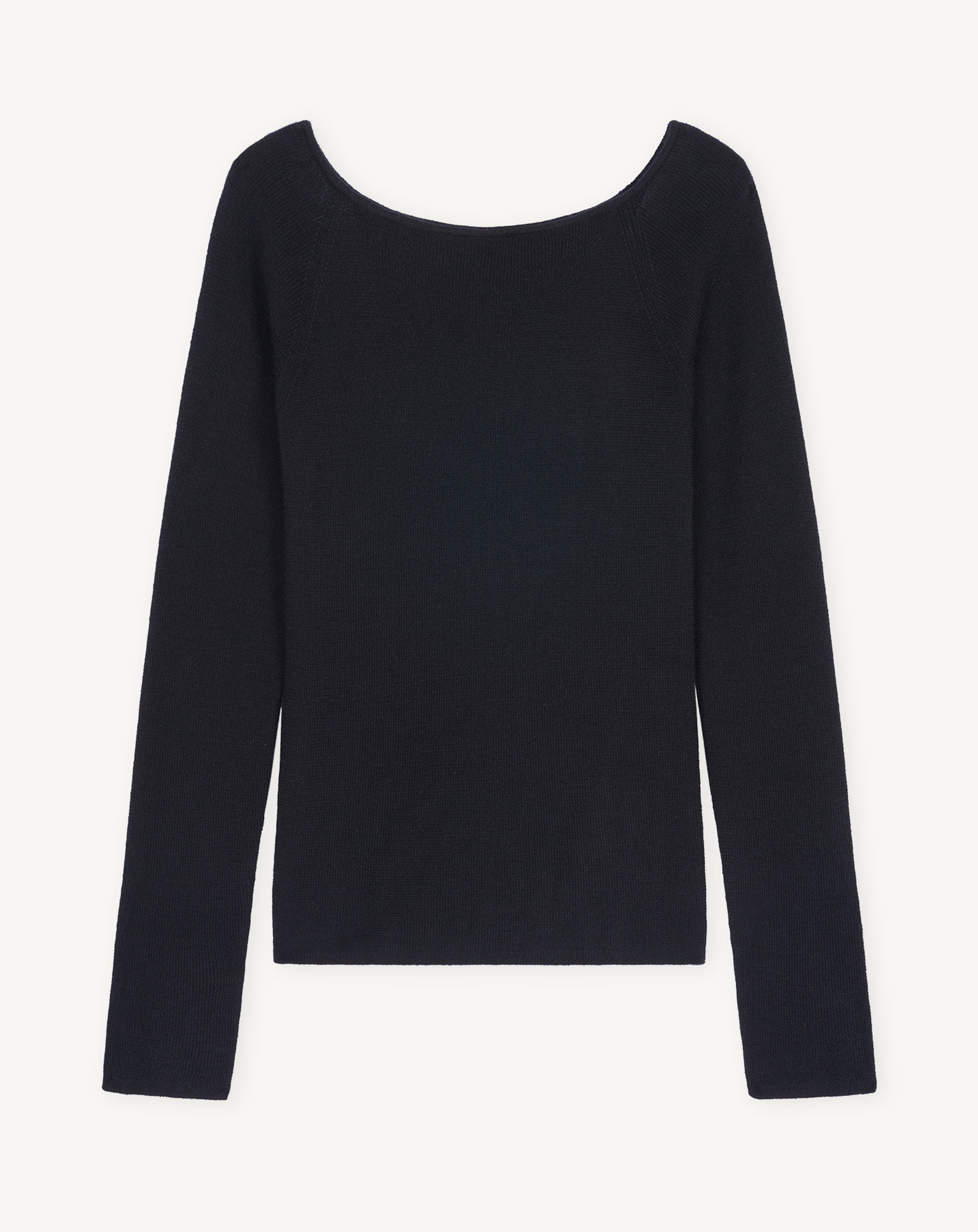 Top épaules dénudées-NOIR-70% cachemire 30% soie