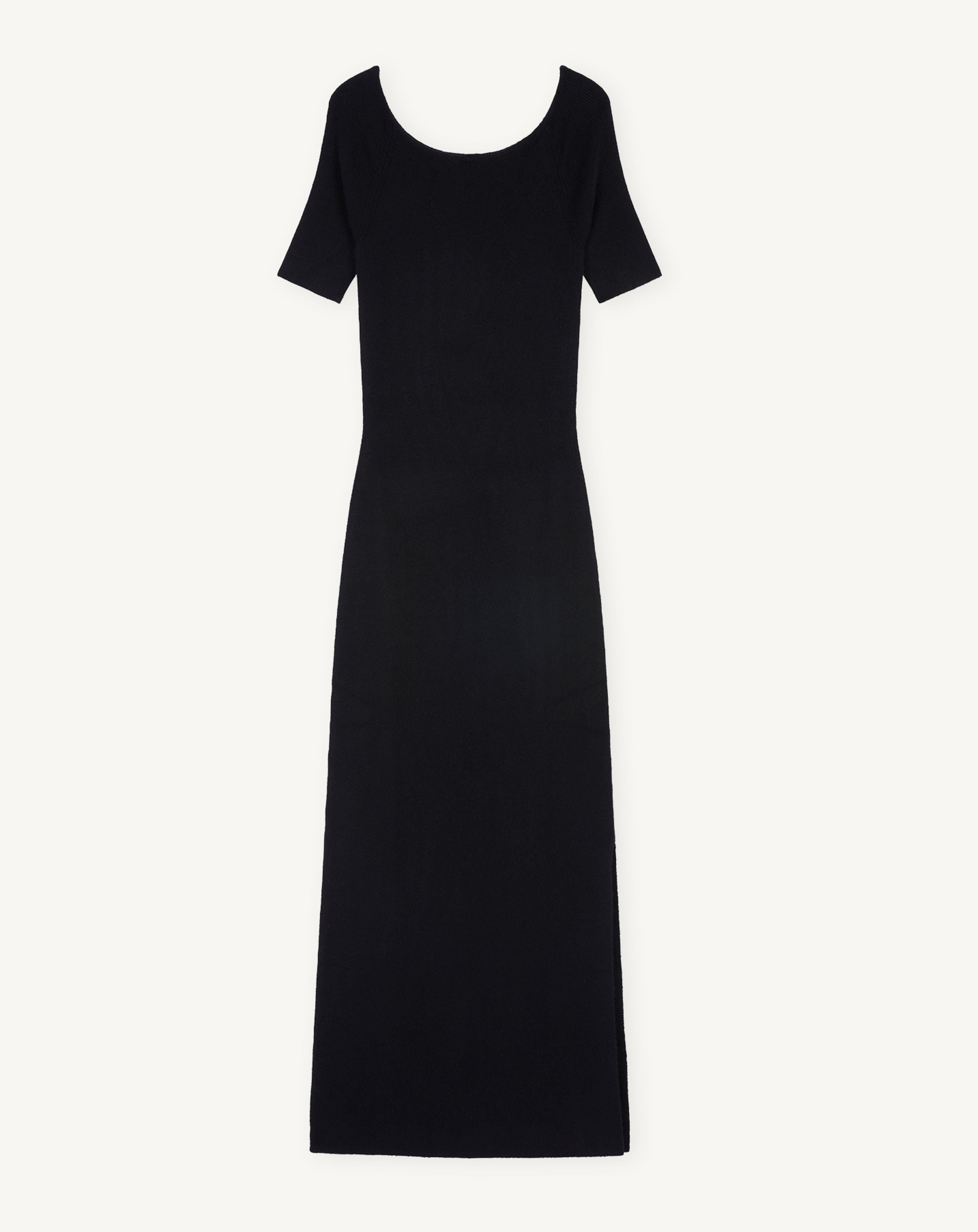 Robe épaules dénudées-NOIR-66% : cachemire; 28% : soie; 6% : elasthanne