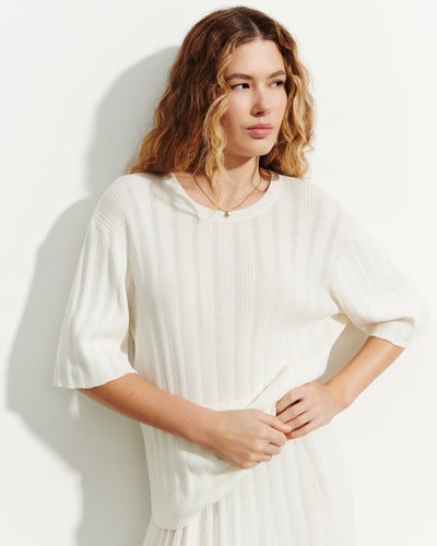 T-shirt ample à côtes-PANNA-100% coton