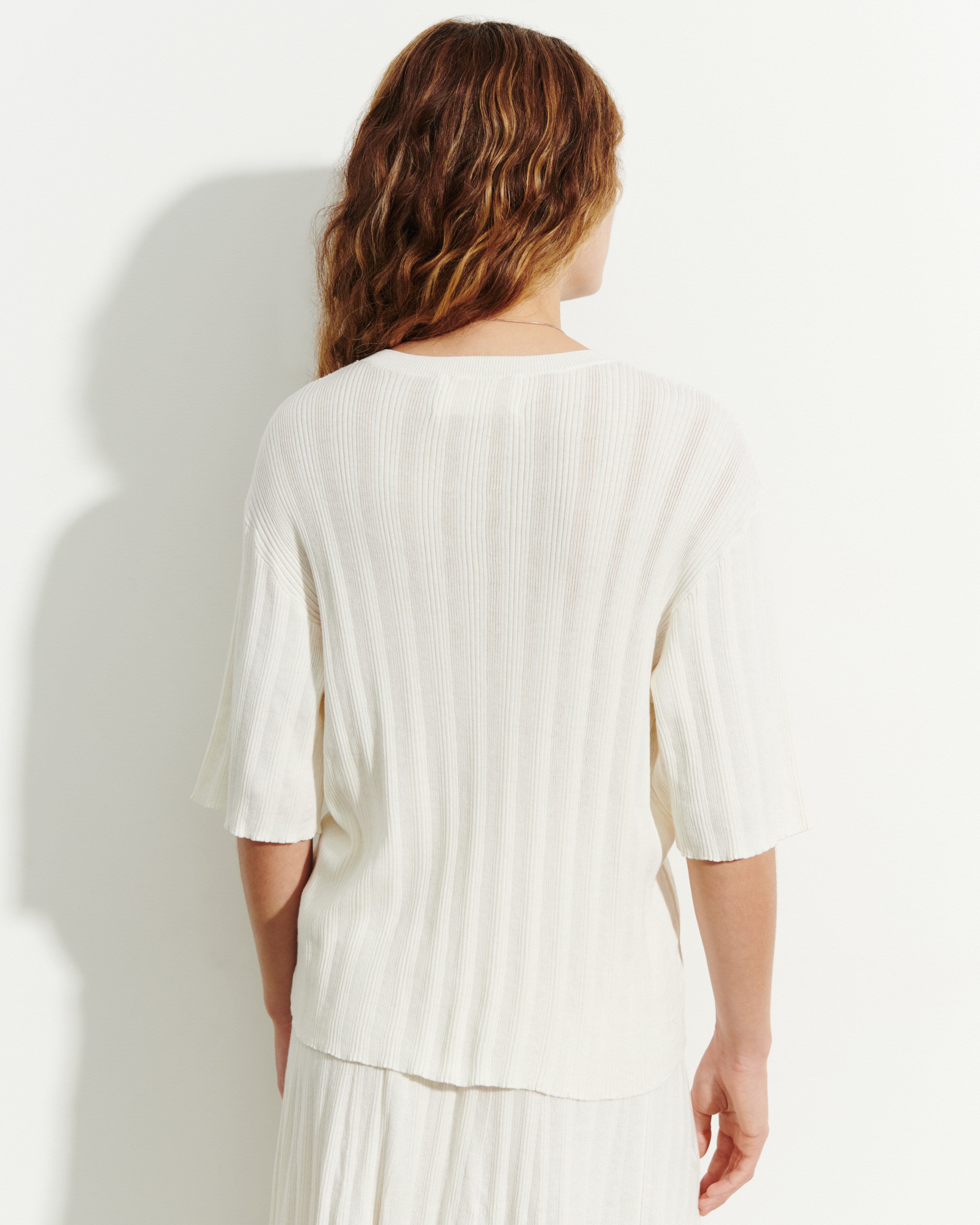 T-shirt ample à côtes-PANNA-100% coton