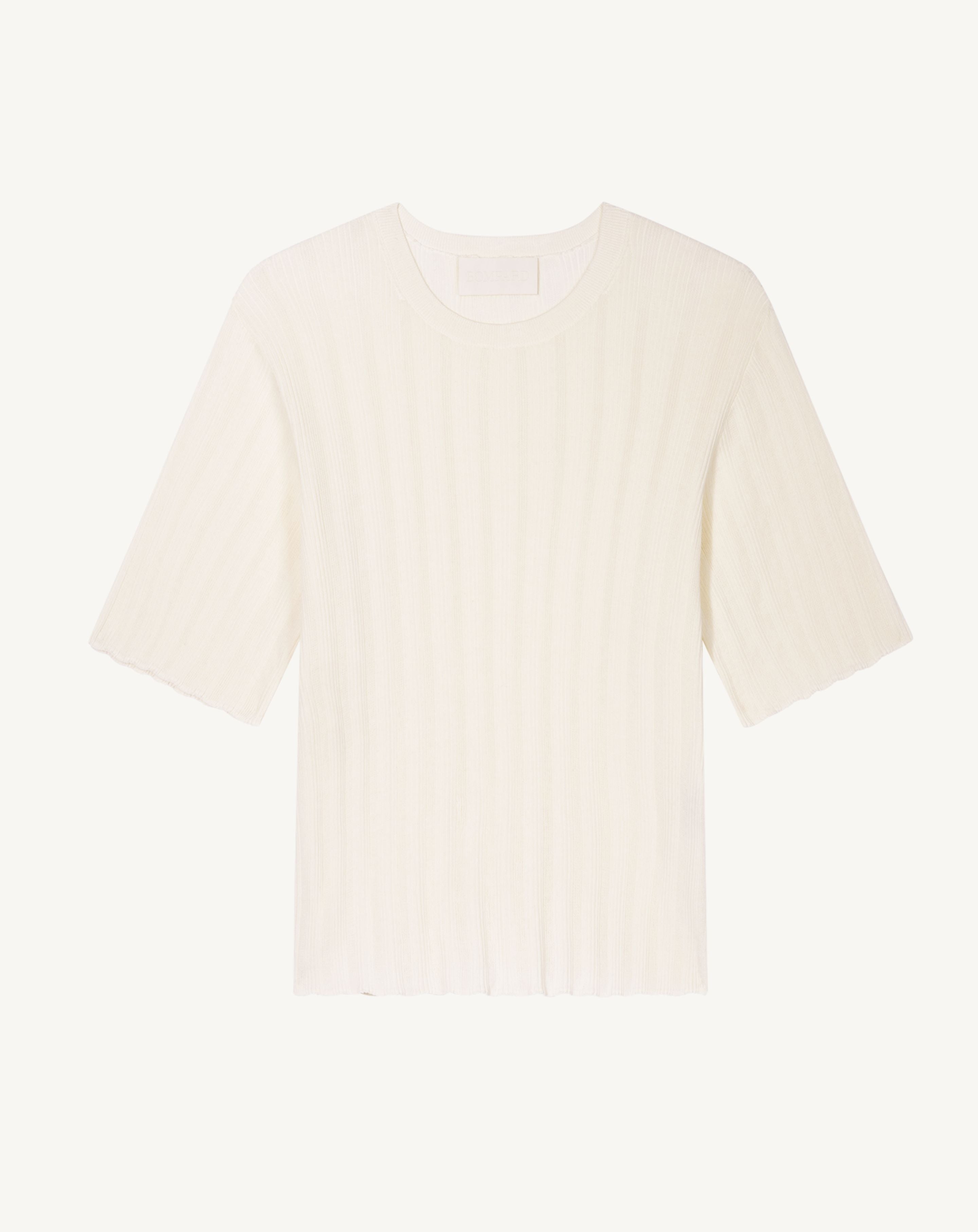 T-shirt ample à côtes-PANNA-100% coton