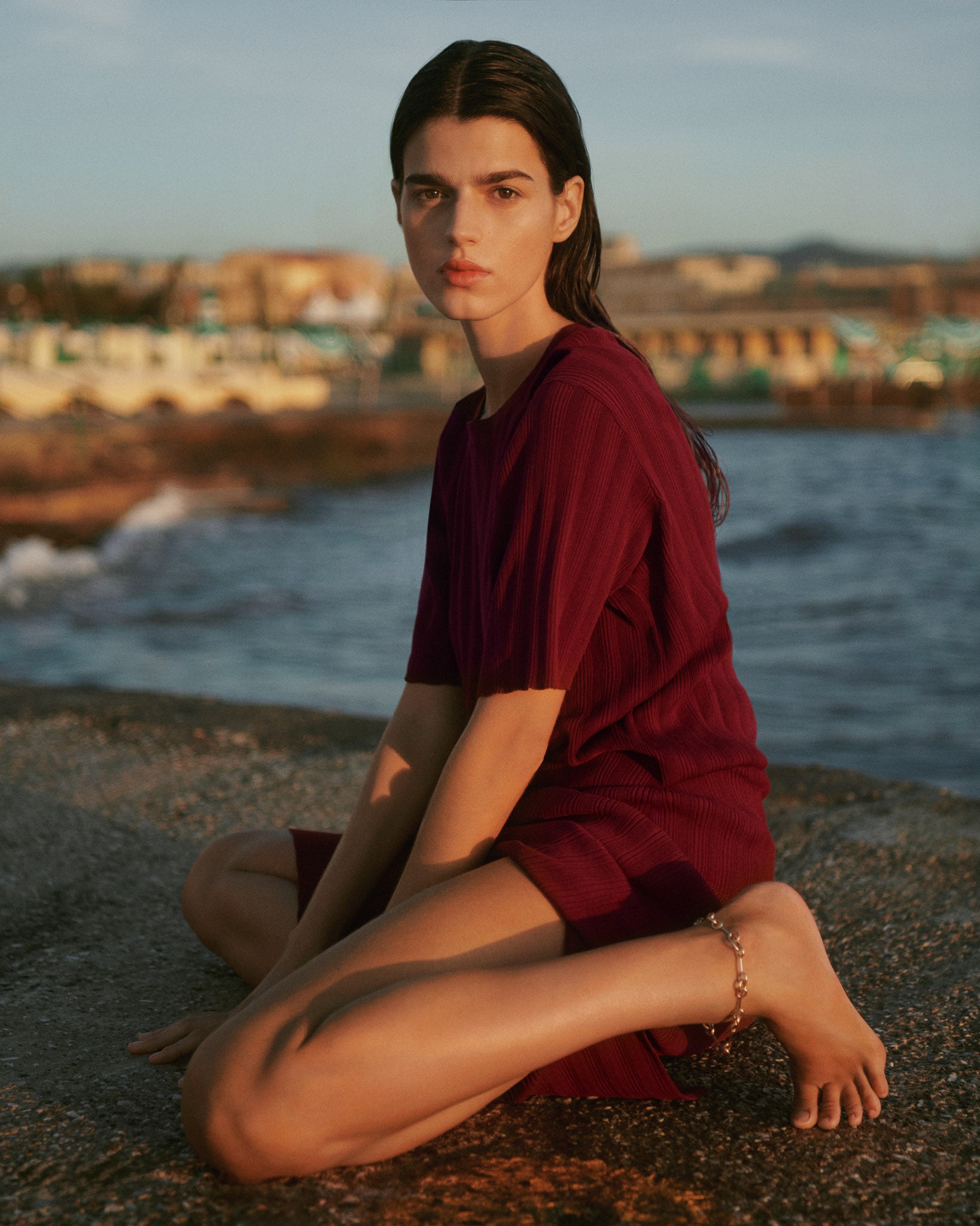 T-shirt ample à côtes-OXALIS-100% coton