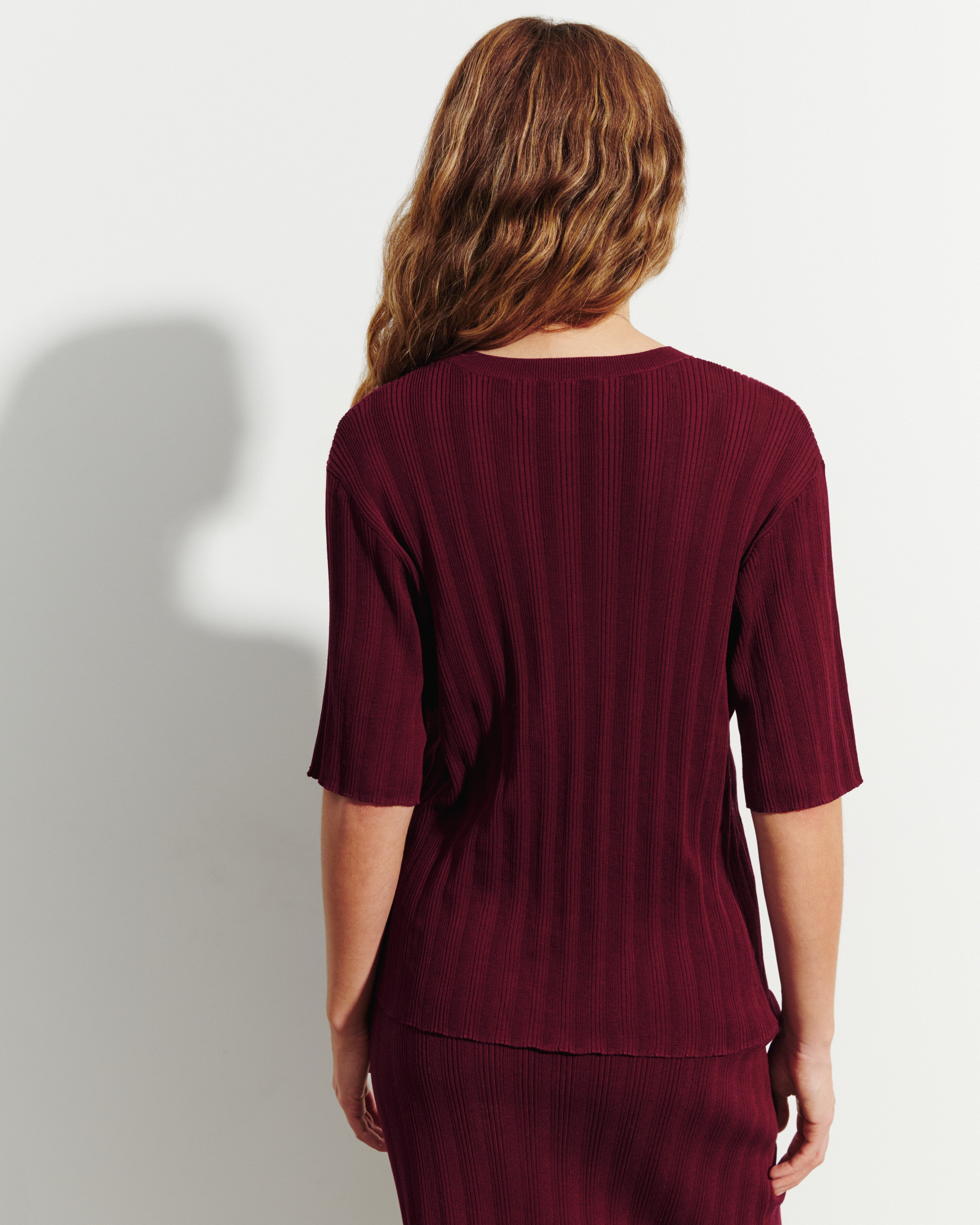 T-shirt ample à côtes-OXALIS-100% coton