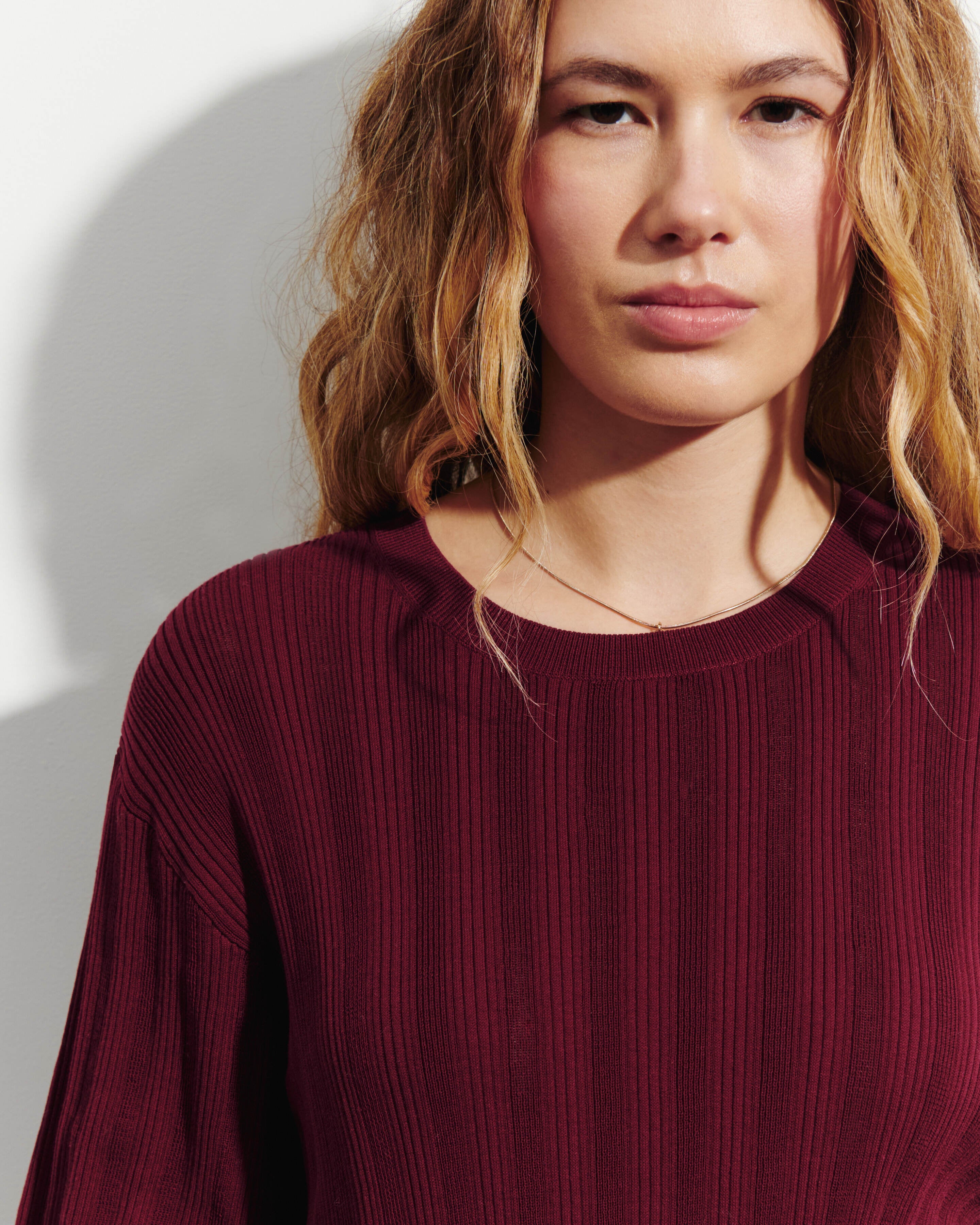 T-shirt ample à côtes-OXALIS-100% coton