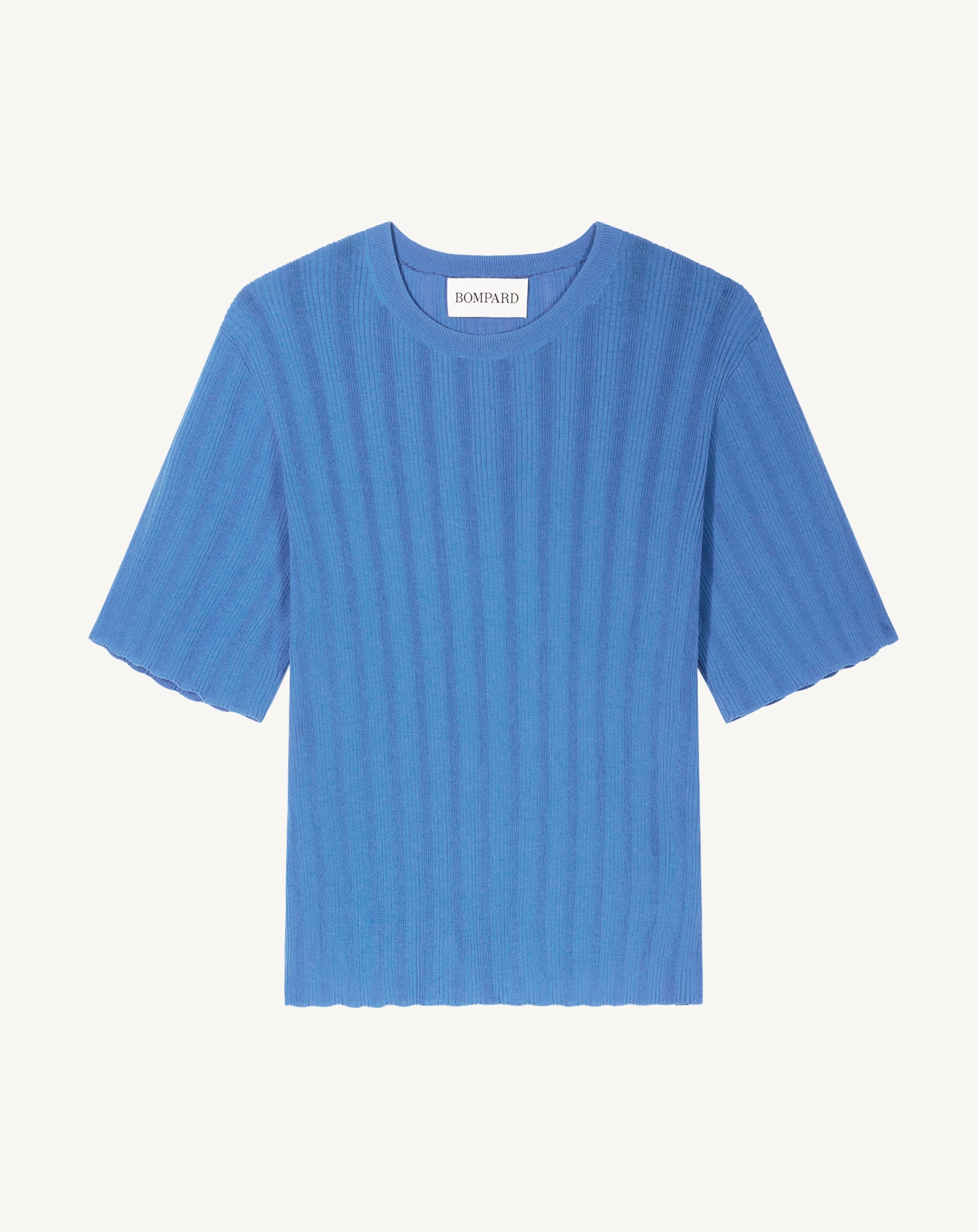 T-shirt ample à côtes-BLEU ALTHEA-100% coton