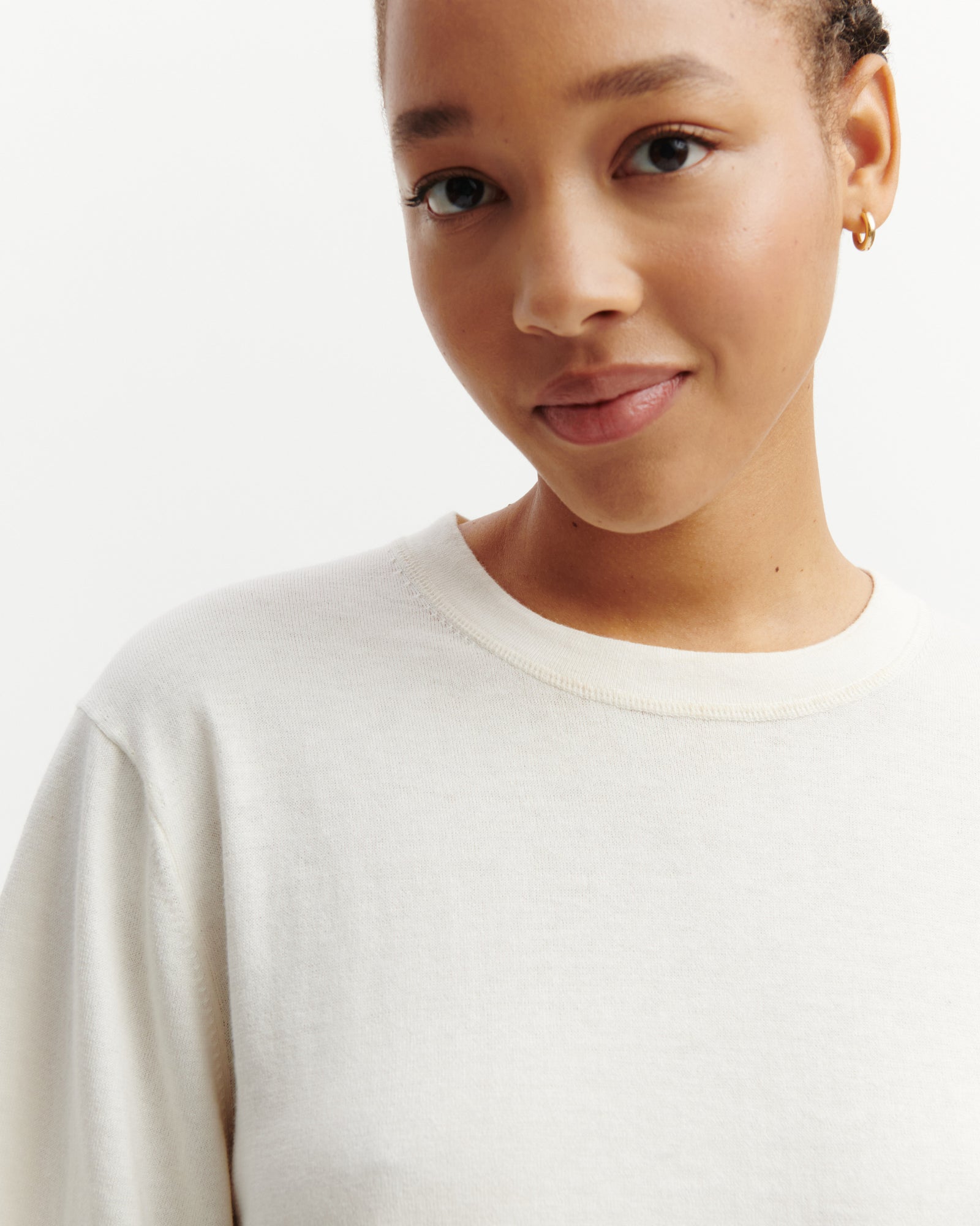 T-shirt ample-NATUREL-85% pima coton 15% cachemire
