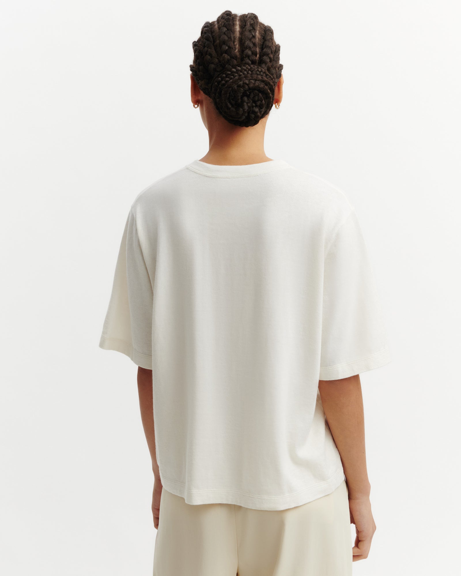 T-shirt ample-NATUREL-85% pima coton 15% cachemire