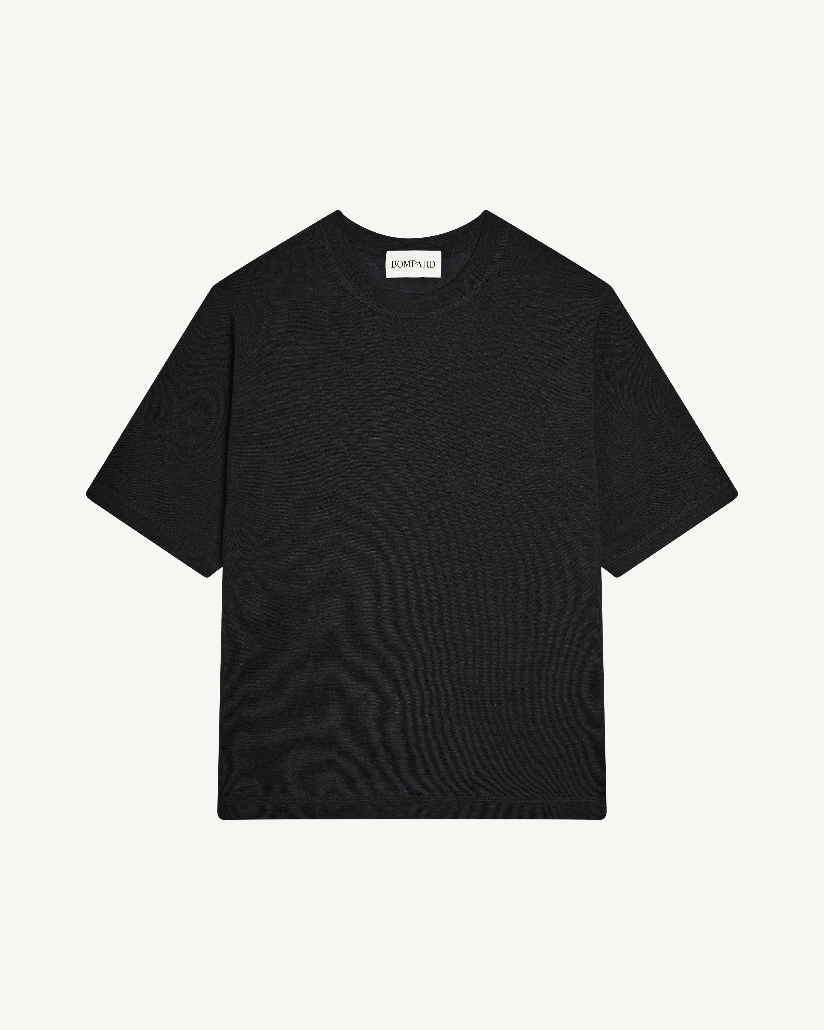 T-shirt ample-NOIR-85% pima coton 15% cachemire