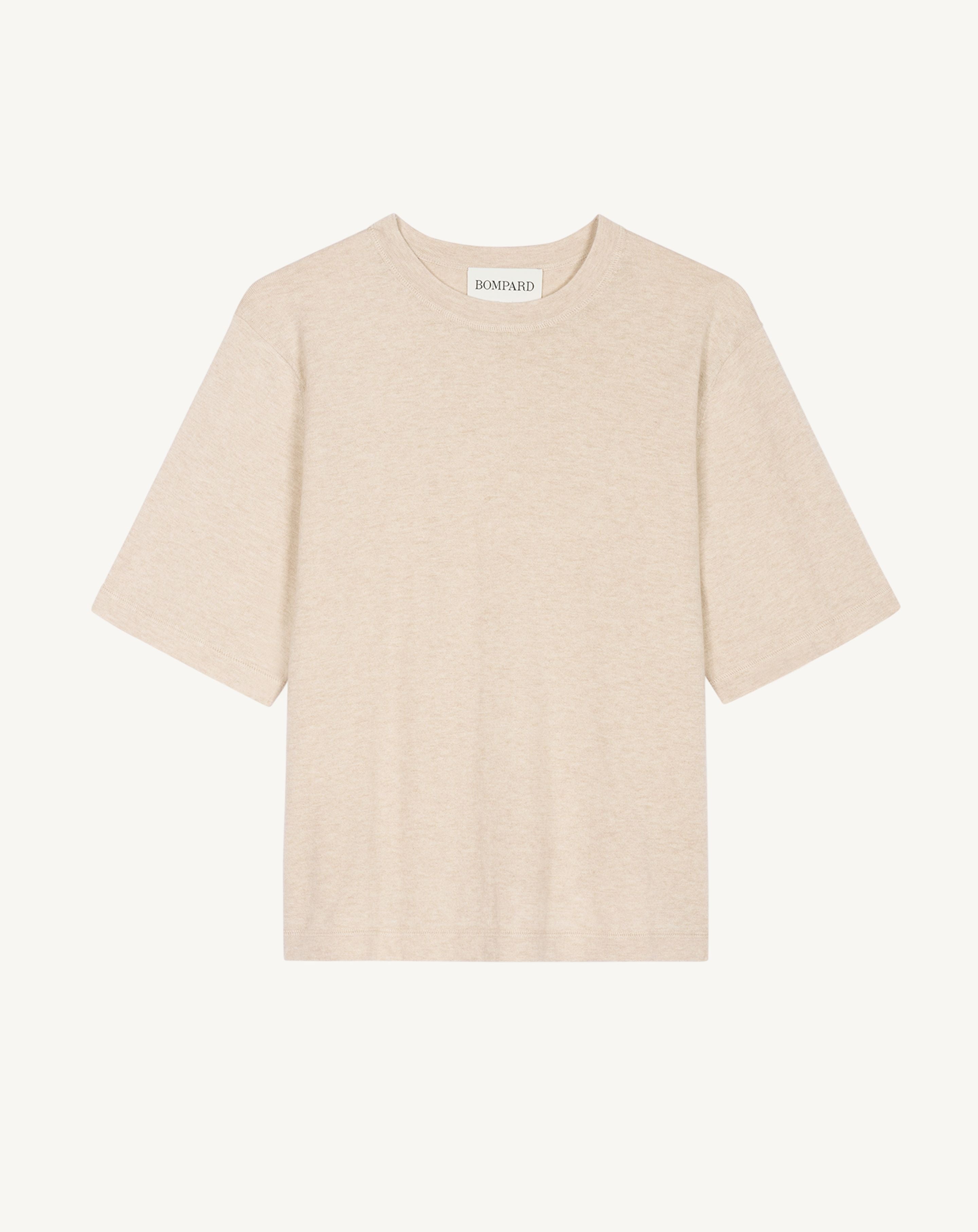 T-shirt ample-TOURTERELLE-85% pima coton 15% cachemire